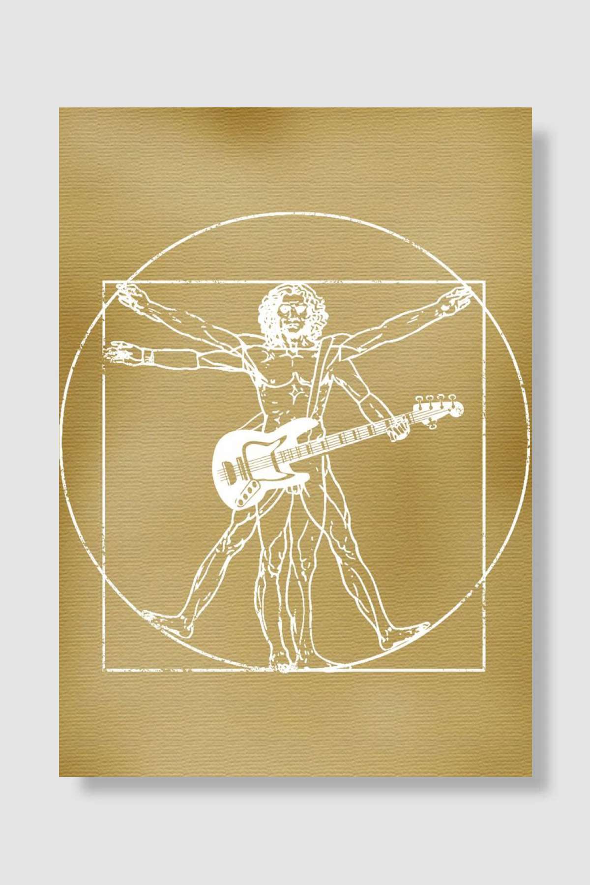 Vitruvian Man Bass Müzik Poster Çerçevesiz Yüksek Kalite Müzik Afiş Duvar Poster