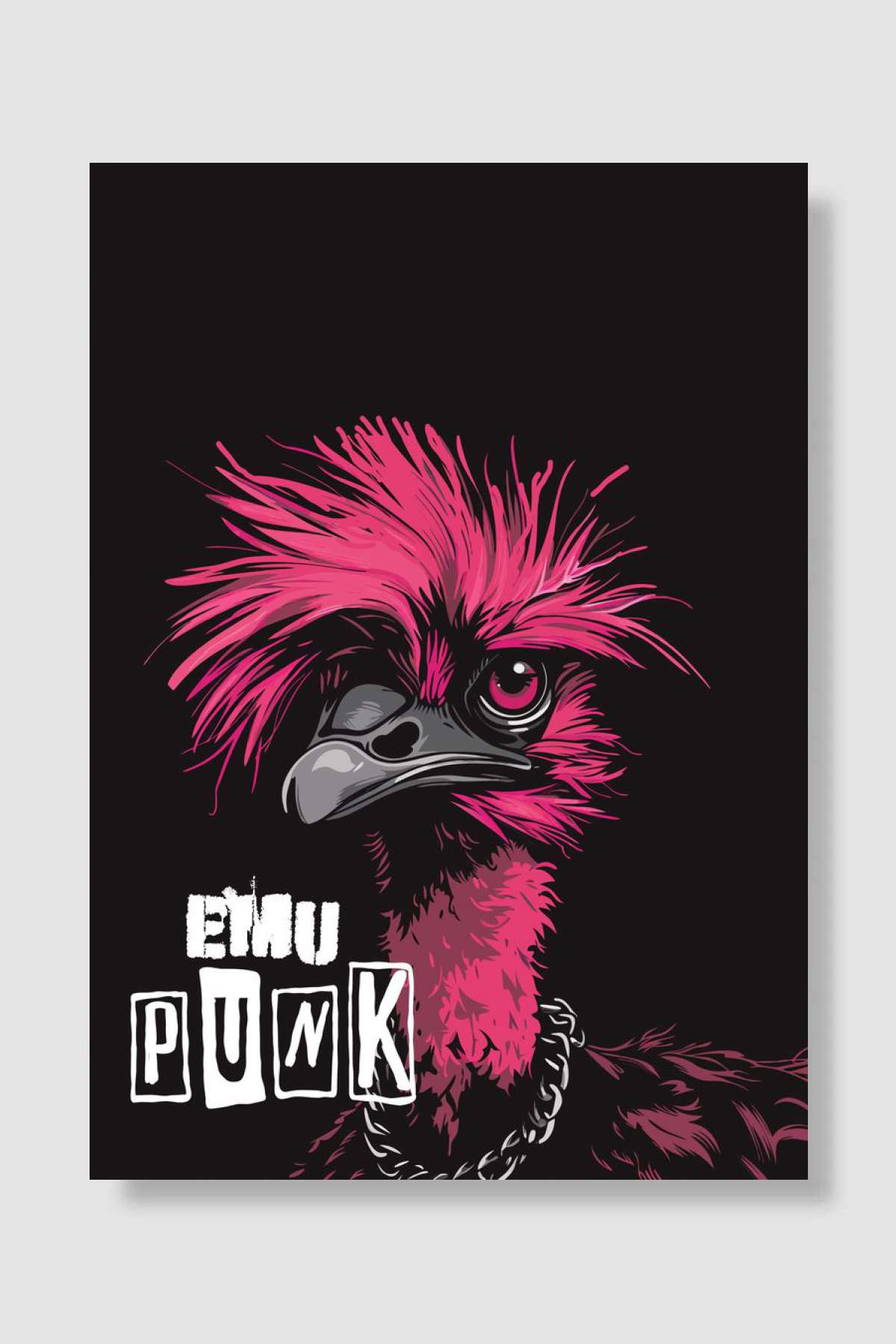 Emu punk funny animal Müzik Poster Çerçevesiz Yüksek Kalite Müzik Afiş Duvar Poster