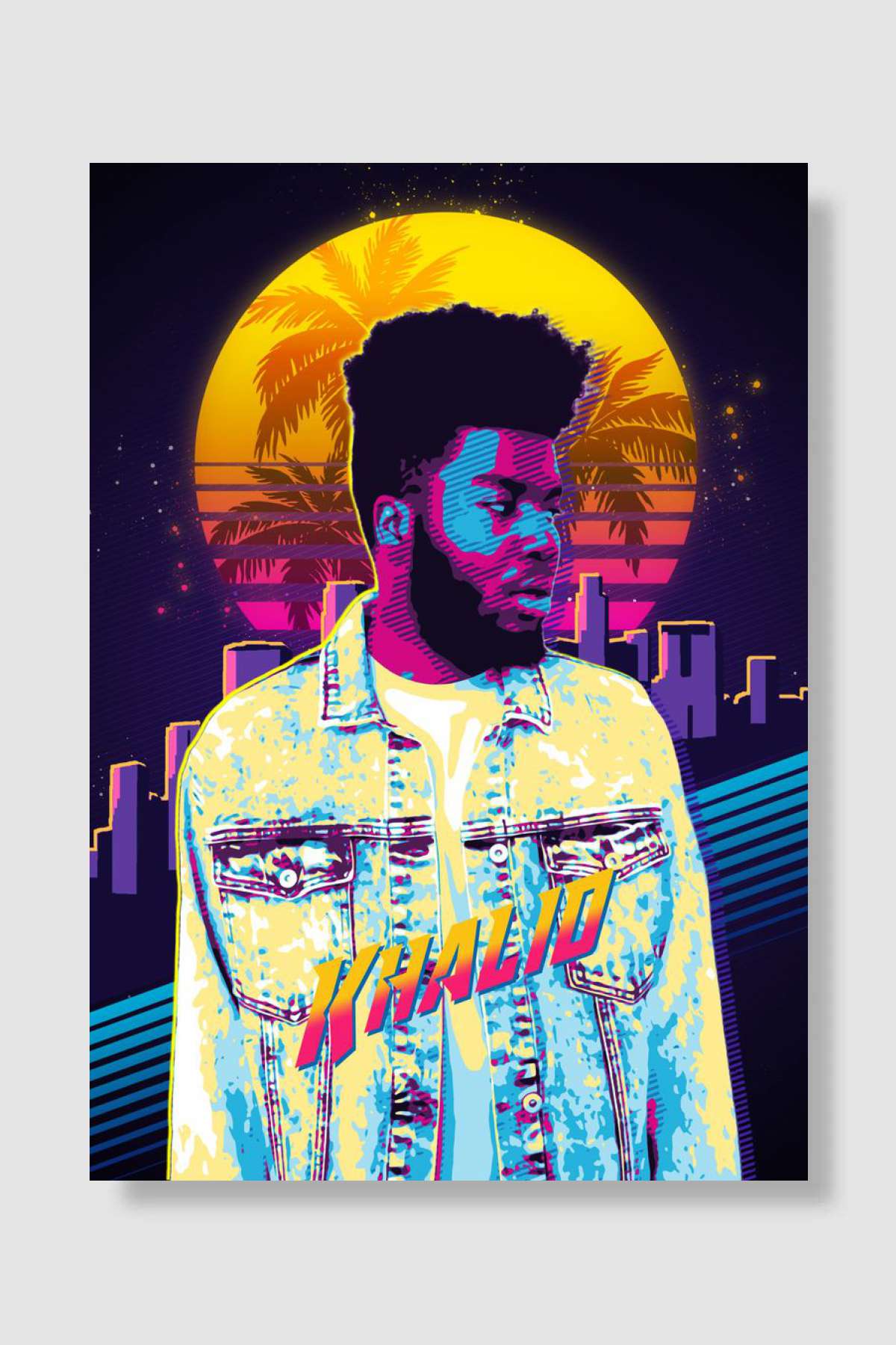khalid Retro 80s Müzik Poster Çerçevesiz Yüksek Kalite Müzik Afiş Duvar Poster