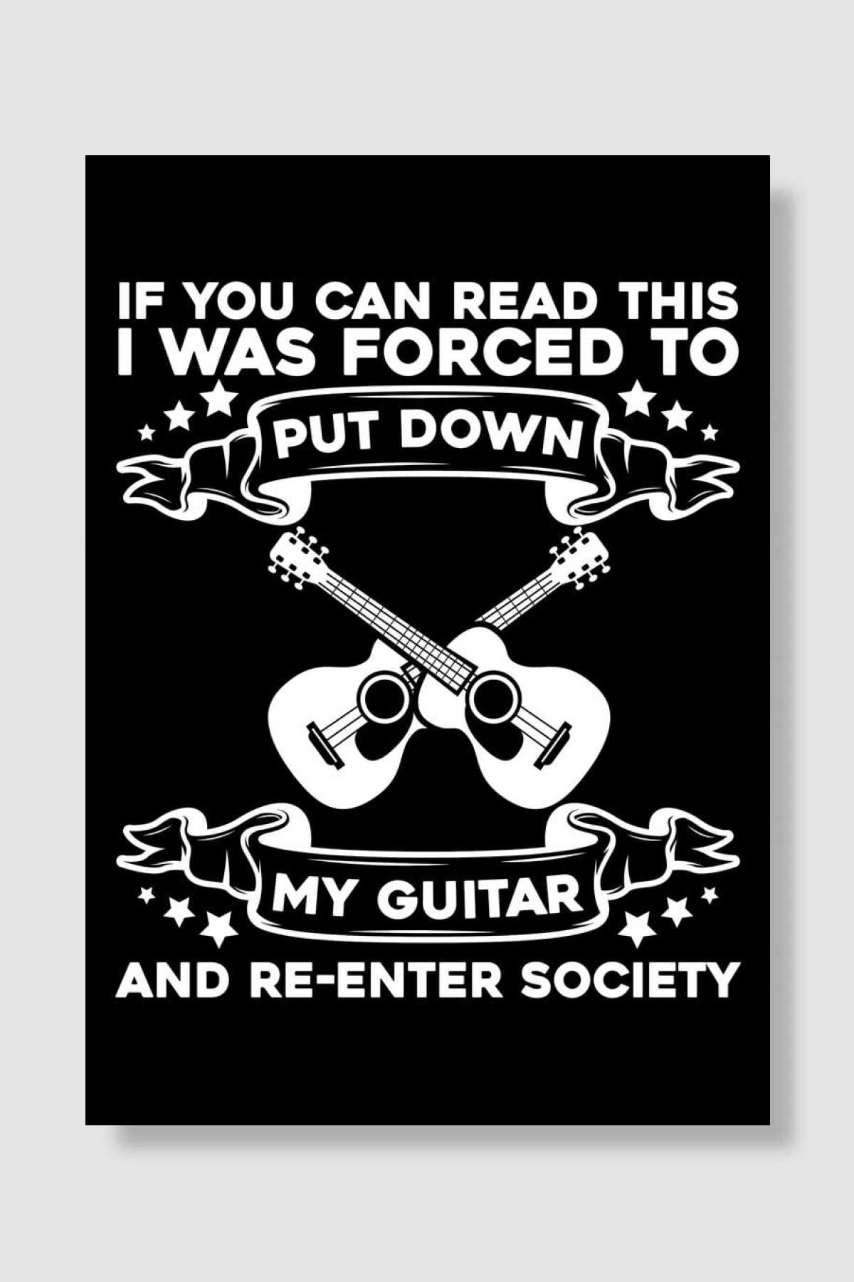 Acoustic Guitar Guitarist Müzik Poster Çerçevesiz Yüksek Kalite Müzik Afiş Duvar Poster