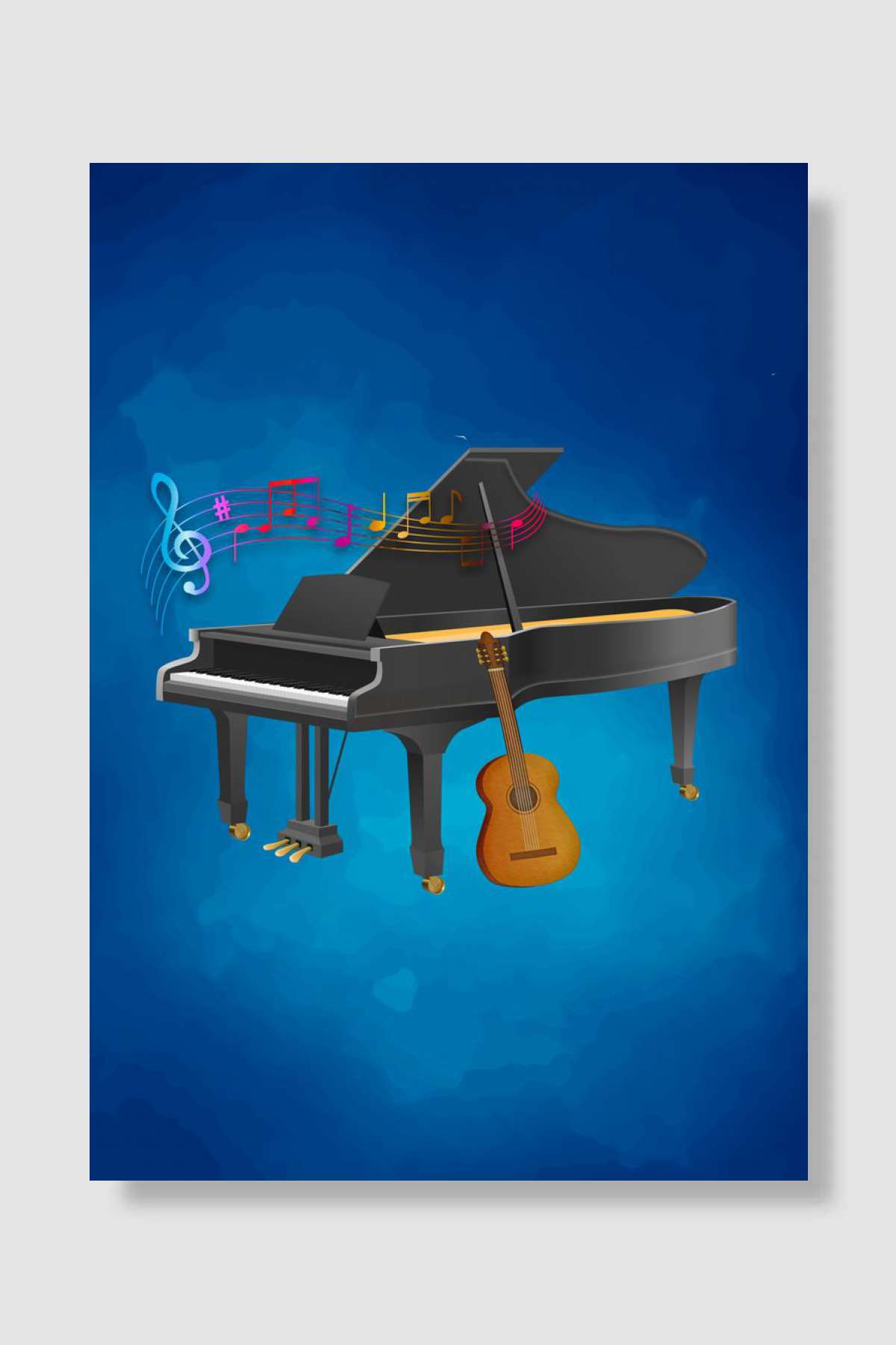 Piano Müzik Poster Çerçevesiz Yüksek Kalite Müzik Afiş Duvar Poster