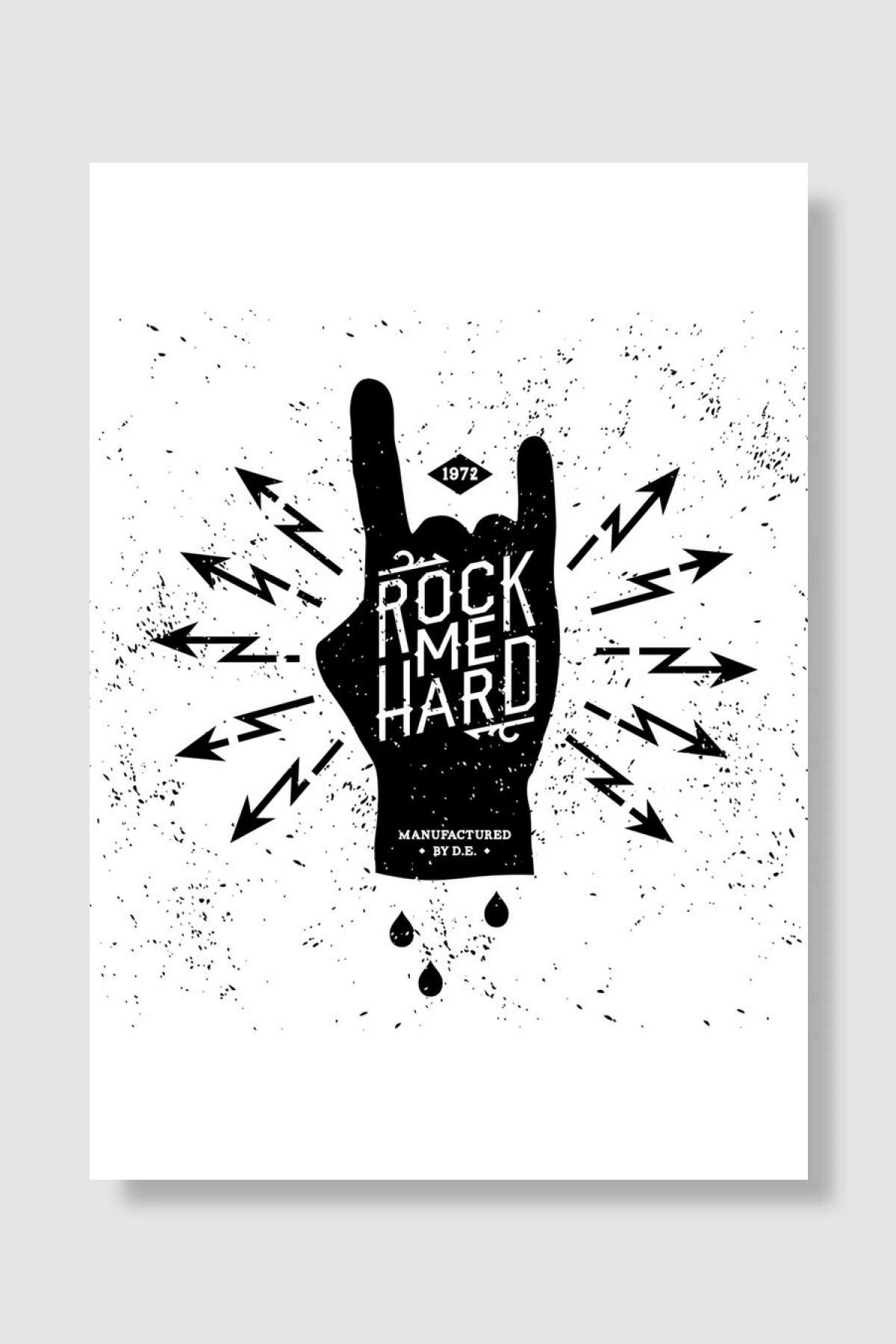 Rock Me Hard Müzik Poster Çerçevesiz Yüksek Kalite Müzik Afiş Duvar Poster