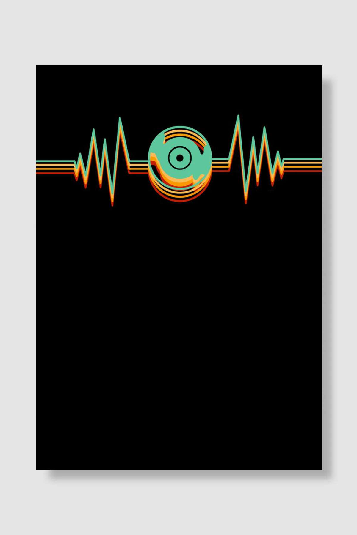 Heartbeat Disk Vinyl Music Müzik Poster Çerçevesiz Yüksek Kalite Müzik Afiş Duvar Poster - En İyi Fiyatlarla
