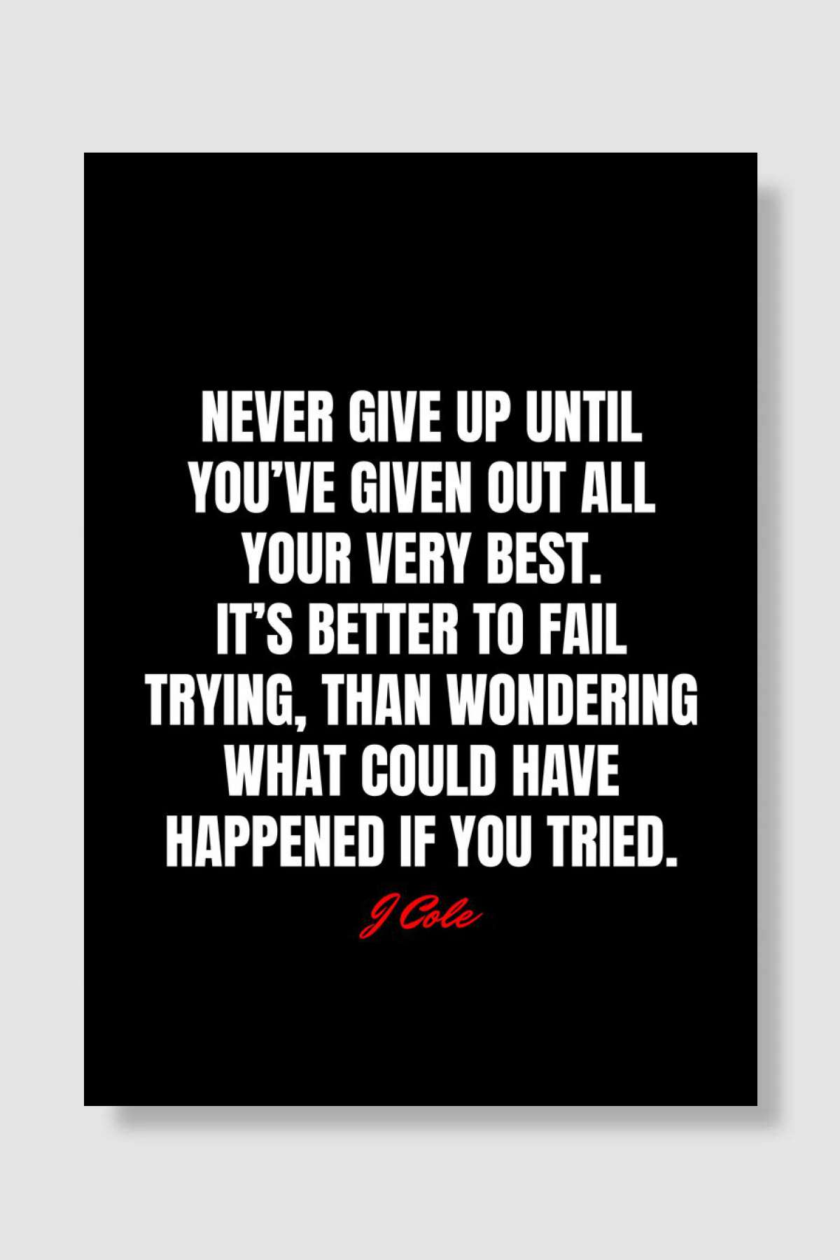 J Cole Quotes Müzik Poster Çerçevesiz Yüksek Kalite Müzik Afiş Duvar Poster