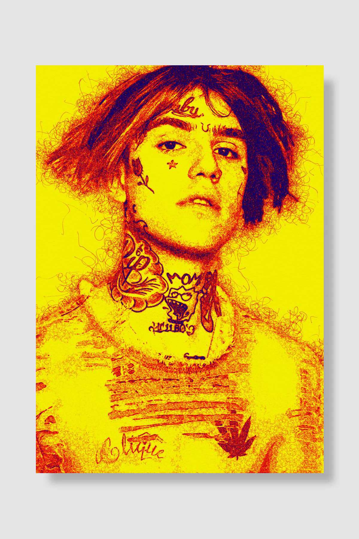 Lil Peep Müzik Poster Çerçevesiz Yüksek Kalite Müzik Afiş Duvar Poster