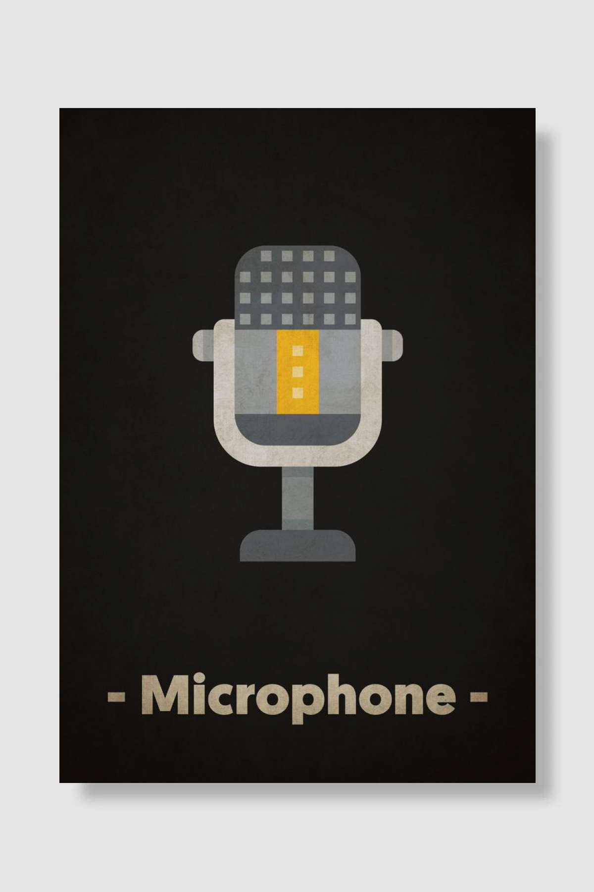 Retro Mic Minimalist Müzik Poster Çerçevesiz Yüksek Kalite Müzik Afiş Duvar Poster