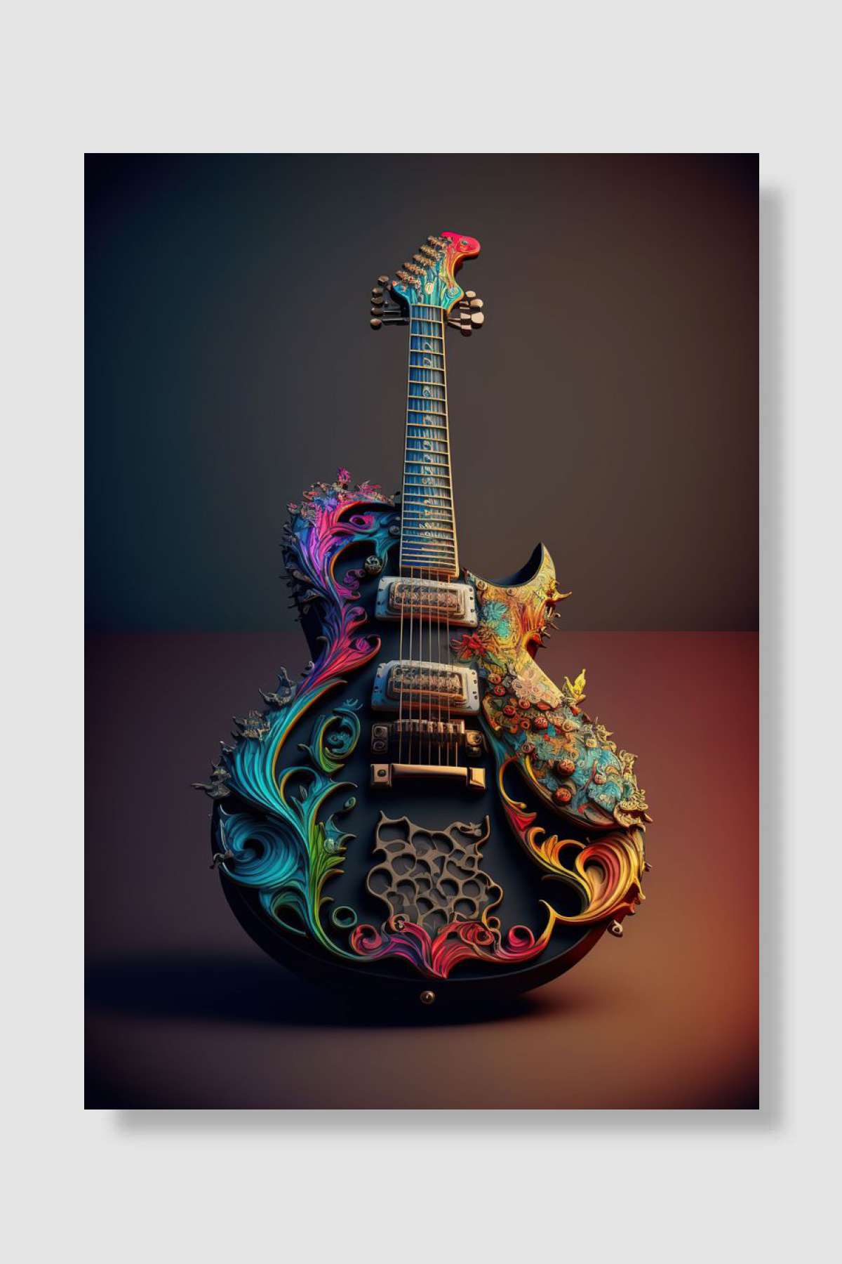 Guitar Music Müzik Poster Çerçevesiz Yüksek Kalite Müzik Afiş Duvar Poster
