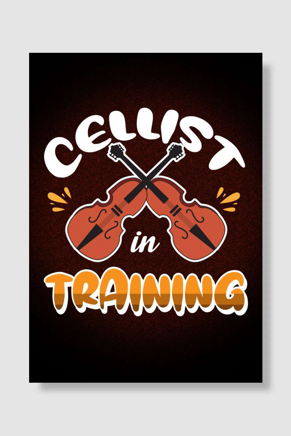 Cellist In Training Müzik Poster Çerçevesiz Yüksek Kalite Müzik Afiş Duvar Poster