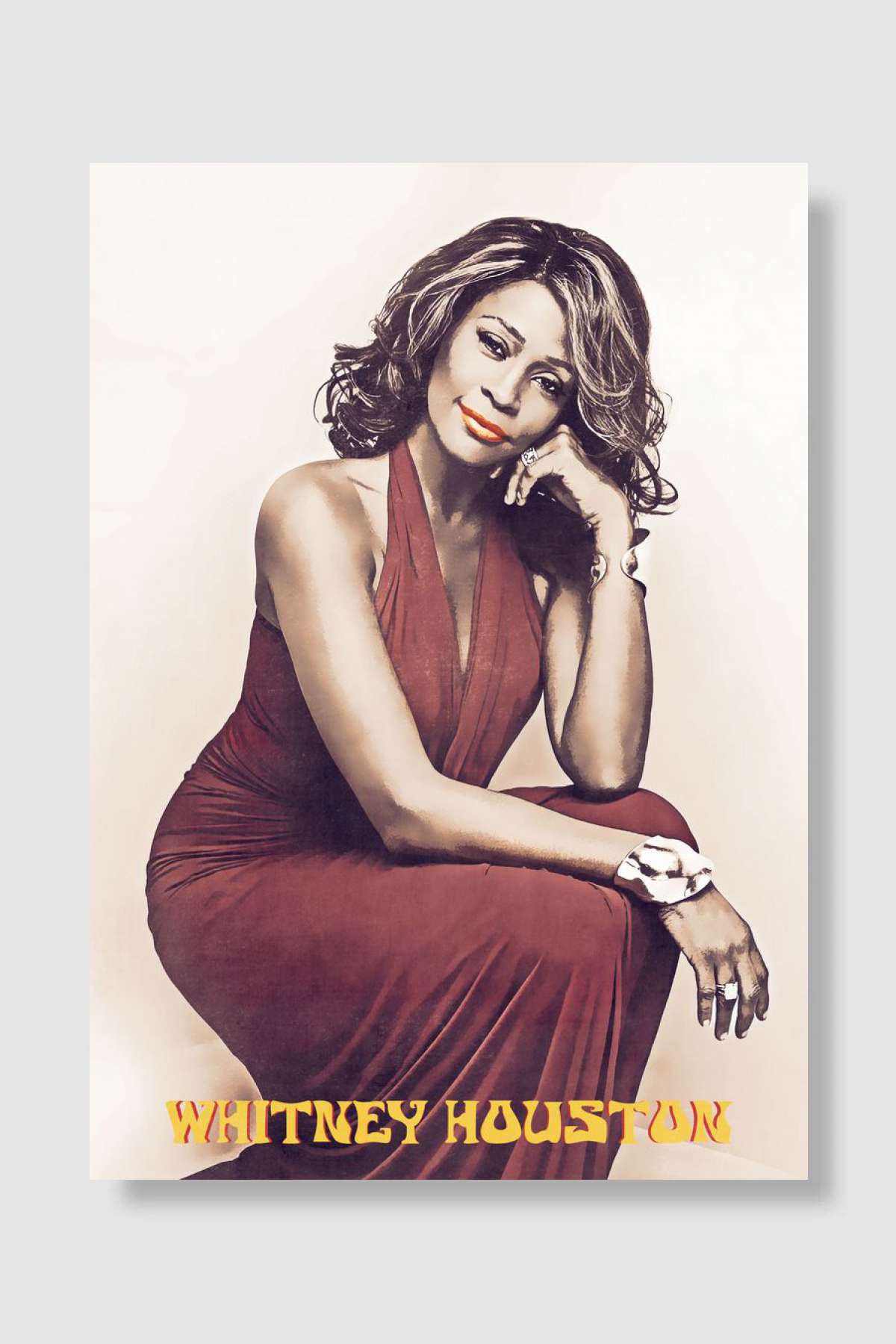 Whitney Houston Müzik Poster Çerçevesiz Yüksek Kalite Müzik Afiş Duvar Poster - En İyi Fiyatlarla
