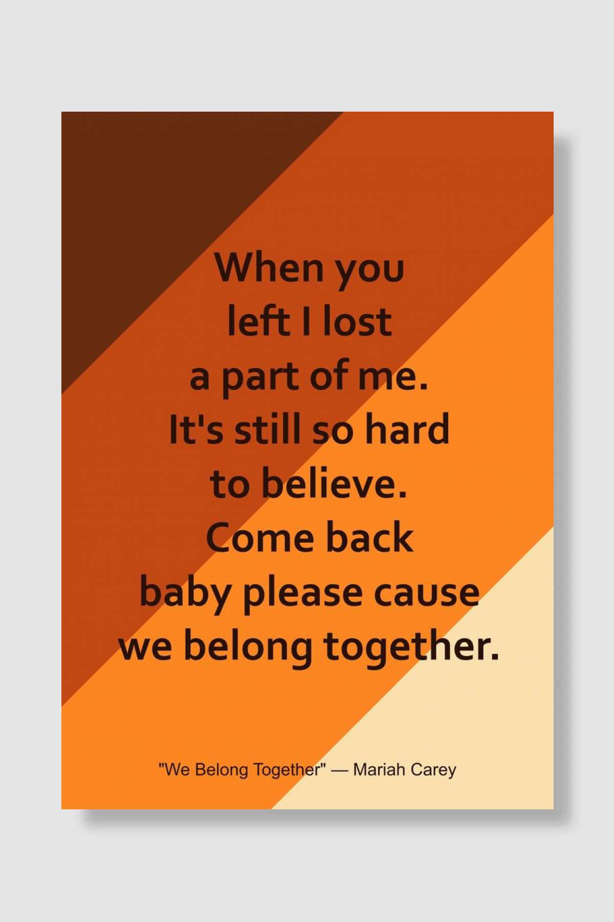 When you left I lost Müzik Poster Çerçevesiz Yüksek Kalite Müzik Afiş Duvar Poster