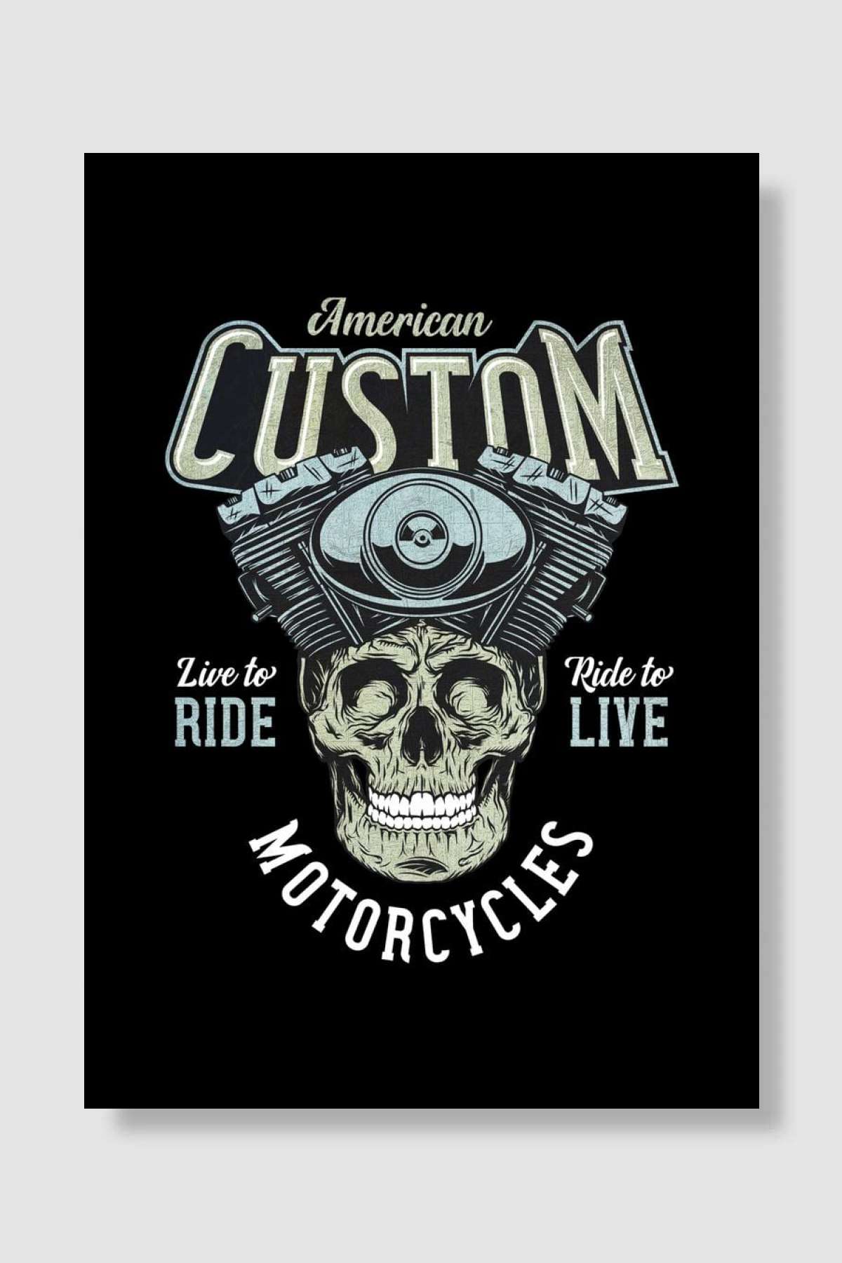 Custom Motorcycle Müzik Poster Çerçevesiz Yüksek Kalite Müzik Afiş Duvar Poster