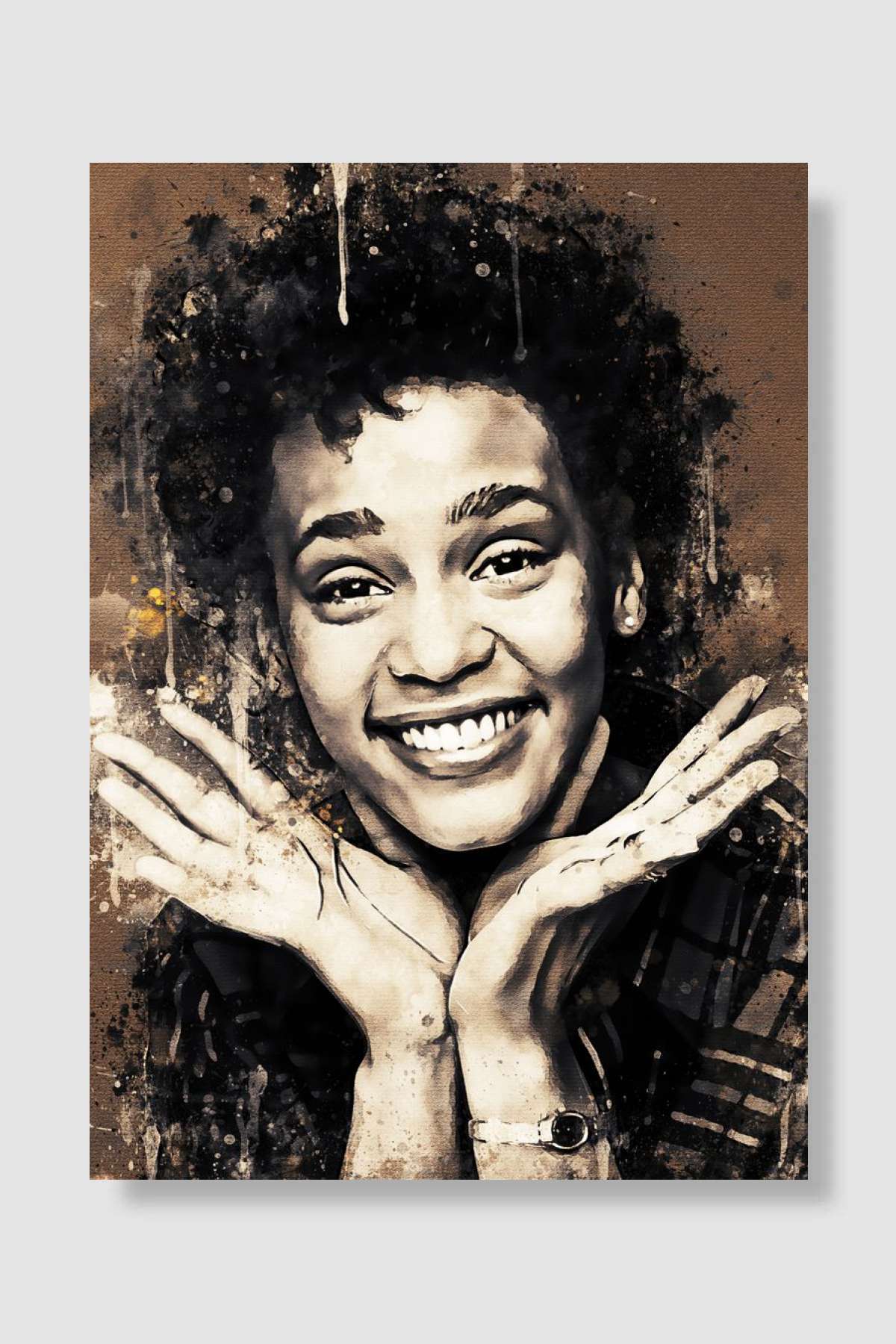 Whitney Houston Müzik Poster Çerçevesiz Yüksek Kalite Müzik Afiş Duvar Poster