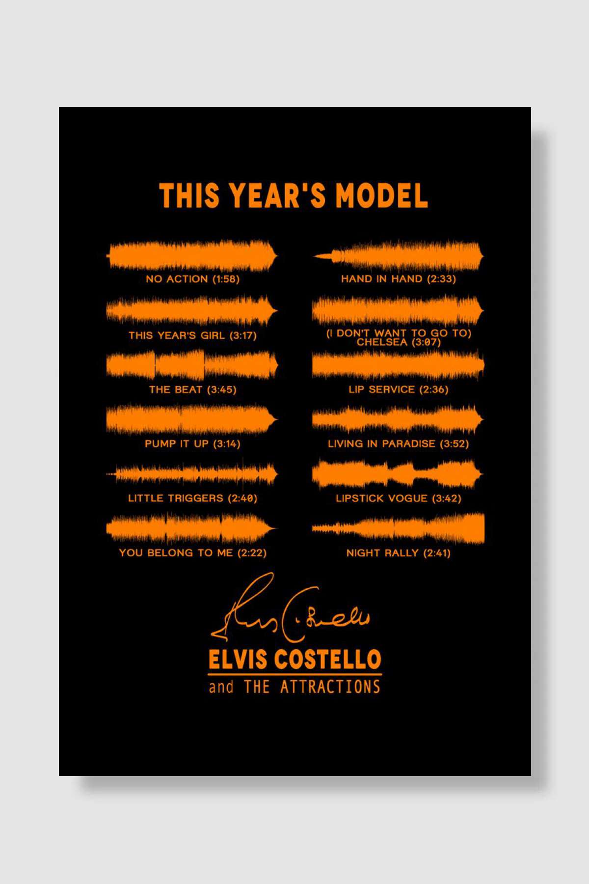 Elvis Costello and the Att Müzik Poster Çerçevesiz Yüksek Kalite Müzik Afiş Duvar Poster