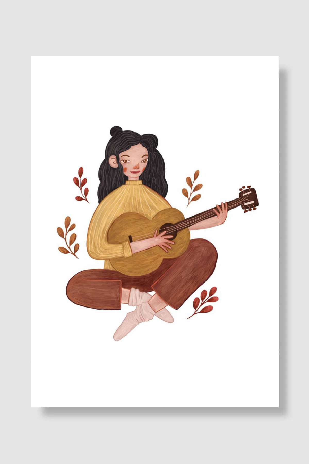 Guitar Müzik Poster Çerçevesiz Yüksek Kalite Müzik Afiş Duvar Poster