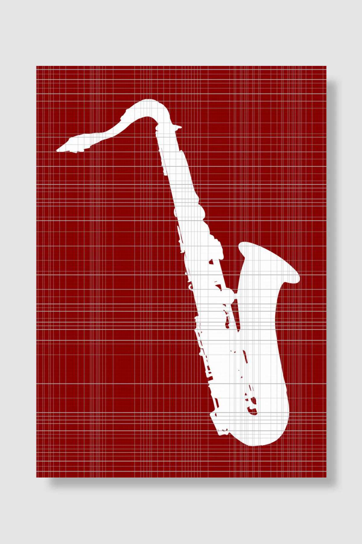 Saxophone Grunge Backgroun Müzik Poster Çerçevesiz Yüksek Kalite Müzik Afiş Duvar Poster