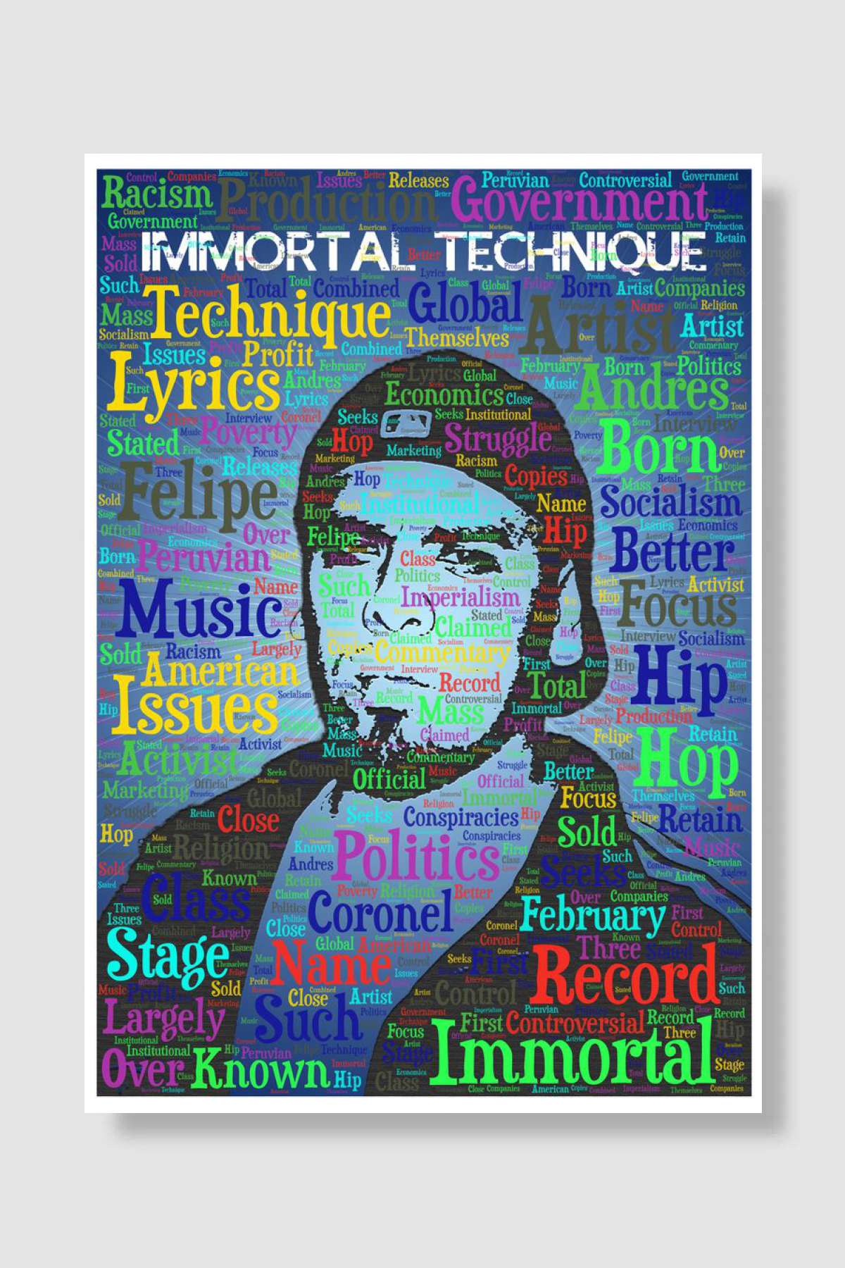 Immortal Technique Müzik Poster Çerçevesiz Yüksek Kalite Müzik Afiş Duvar Poster