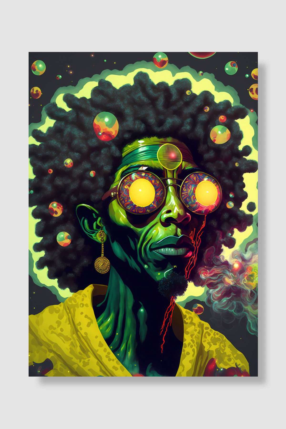 Cosmic Rastafarian Müzik Poster Çerçevesiz Yüksek Kalite Müzik Afiş Duvar Poster