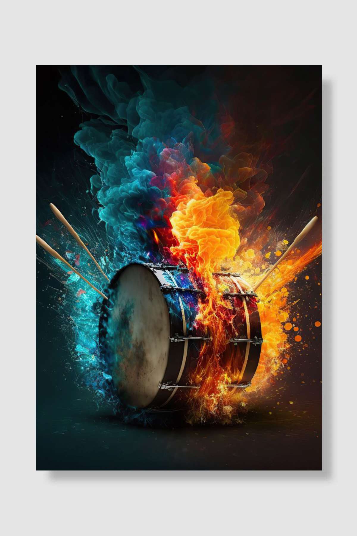 Drum Müzik Poster Çerçevesiz Yüksek Kalite Müzik Afiş Duvar Poster