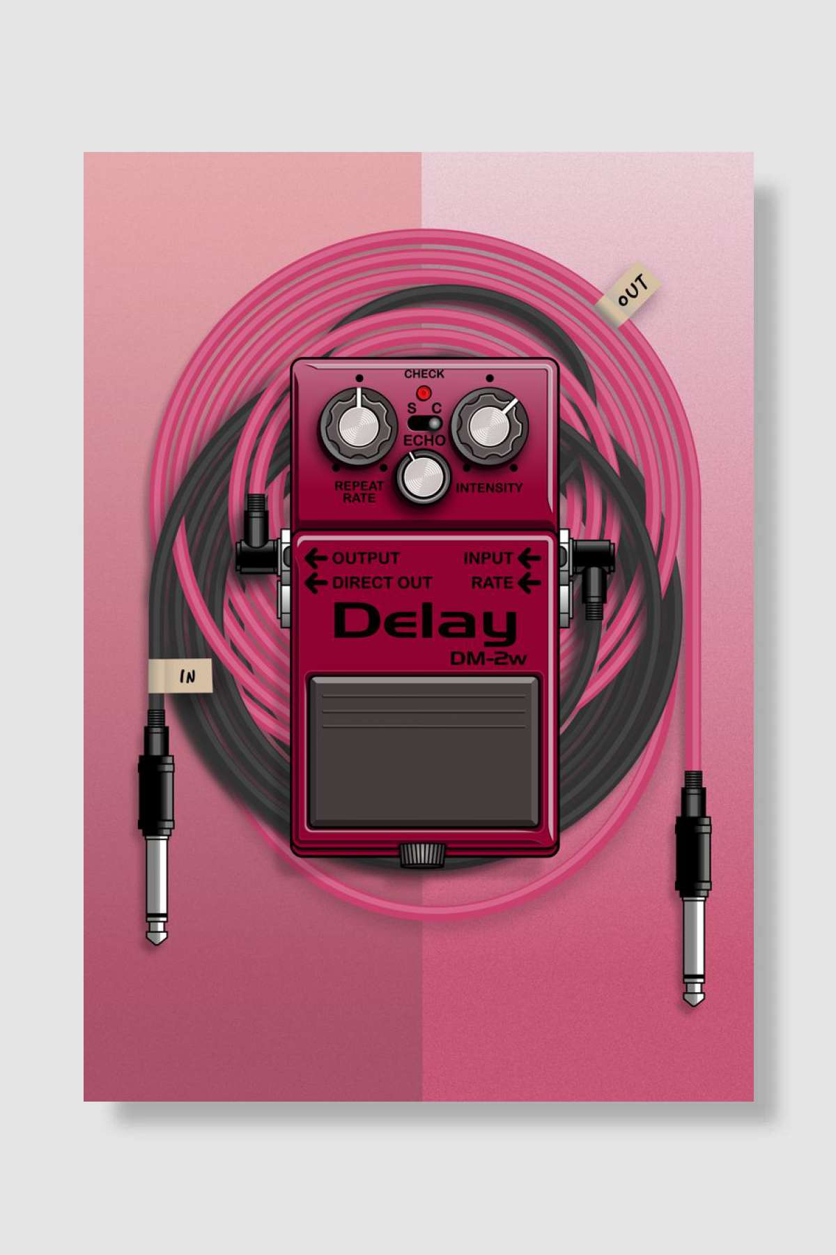 DELAY DM2W PEDAL Müzik Poster Çerçevesiz Yüksek Kalite Müzik Afiş Duvar Poster