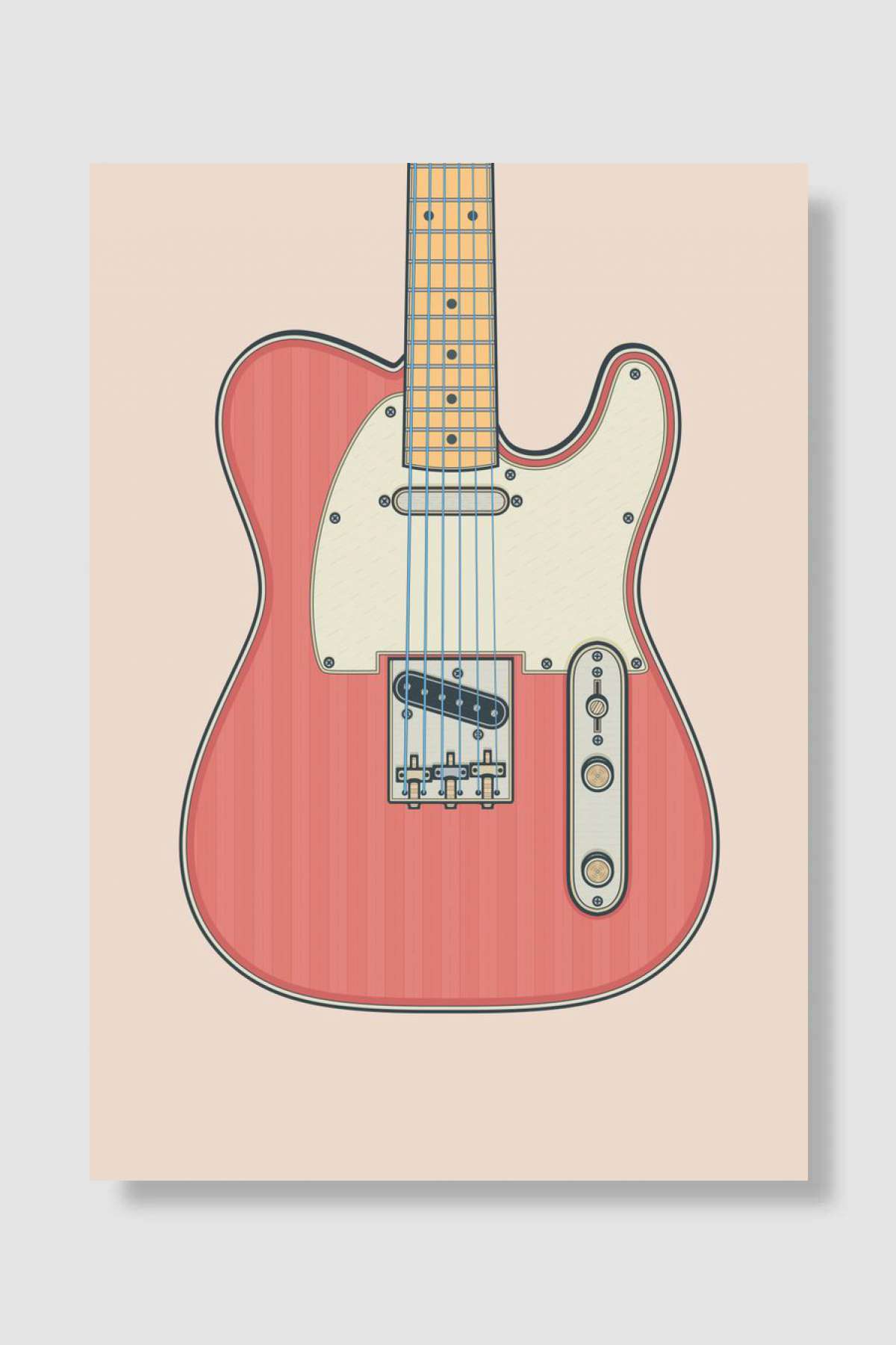 Fiesta Red Telly Müzik Poster Çerçevesiz Yüksek Kalite Müzik Afiş Duvar Poster