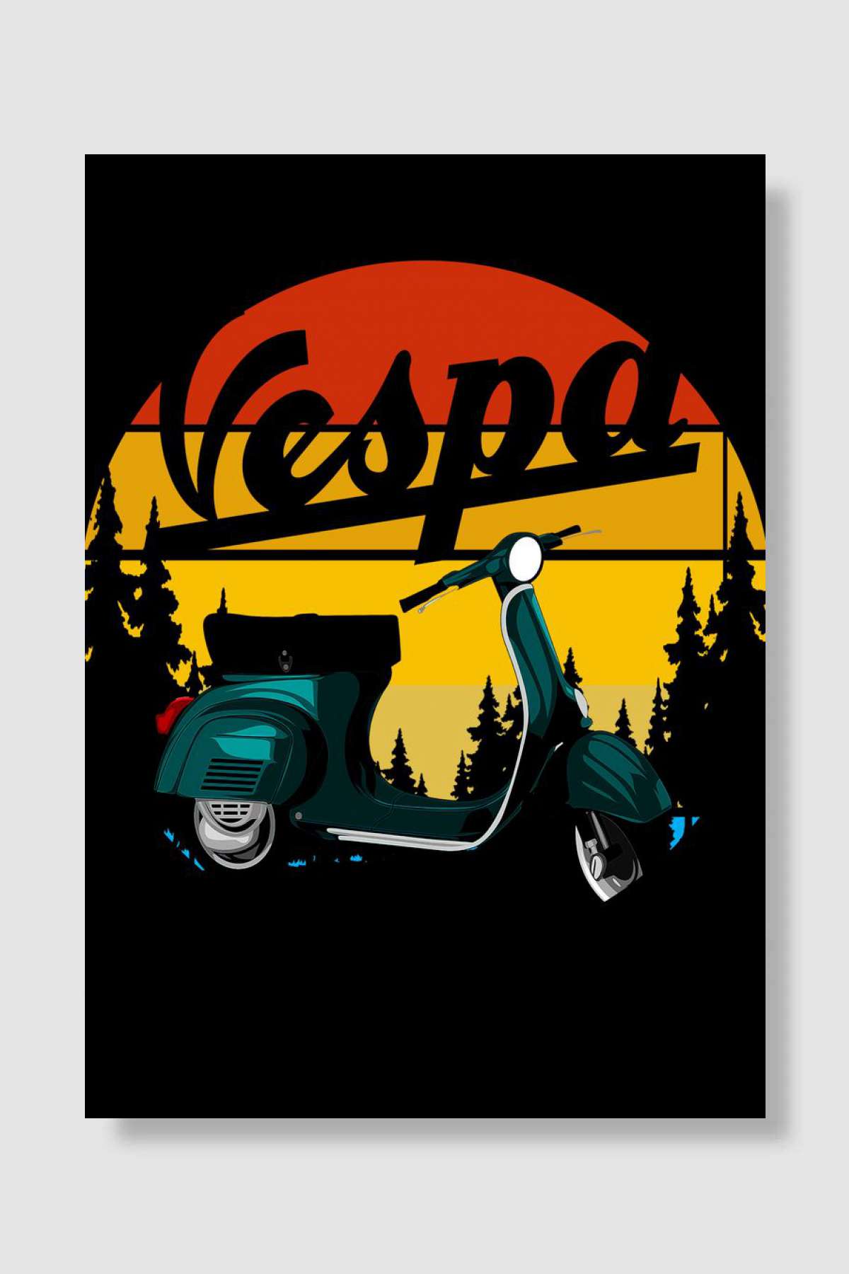 Vespa Müzik Poster Çerçevesiz Yüksek Kalite Müzik Afiş Duvar Poster