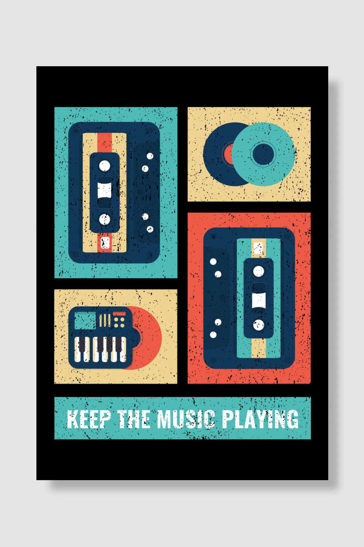 Keep the music Playing Müzik Poster Çerçevesiz Yüksek Kalite Müzik Afiş Duvar Poster