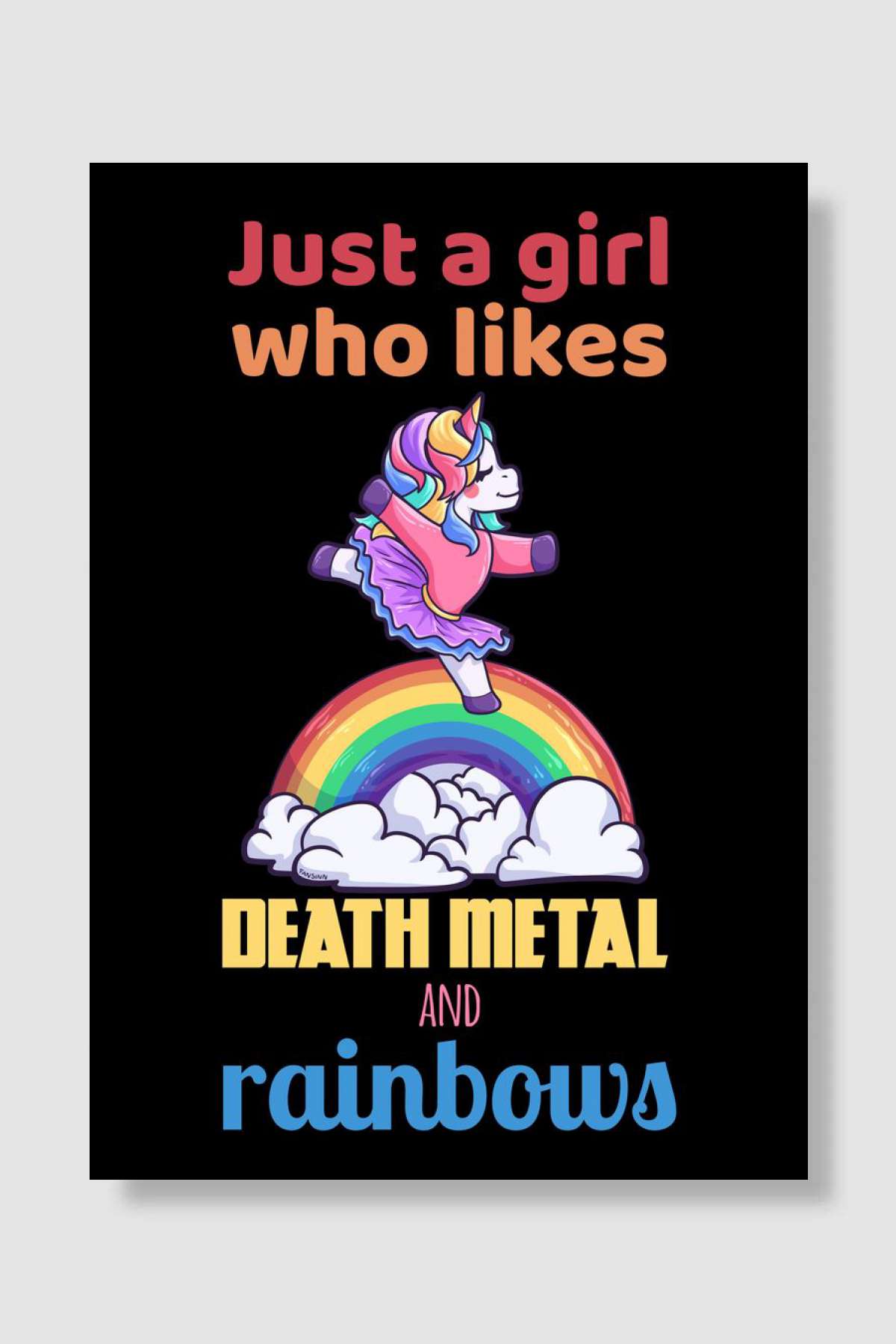 Just A Girl Who Likes Deat Müzik Poster Çerçevesiz Yüksek Kalite Müzik Afiş Duvar Poster
