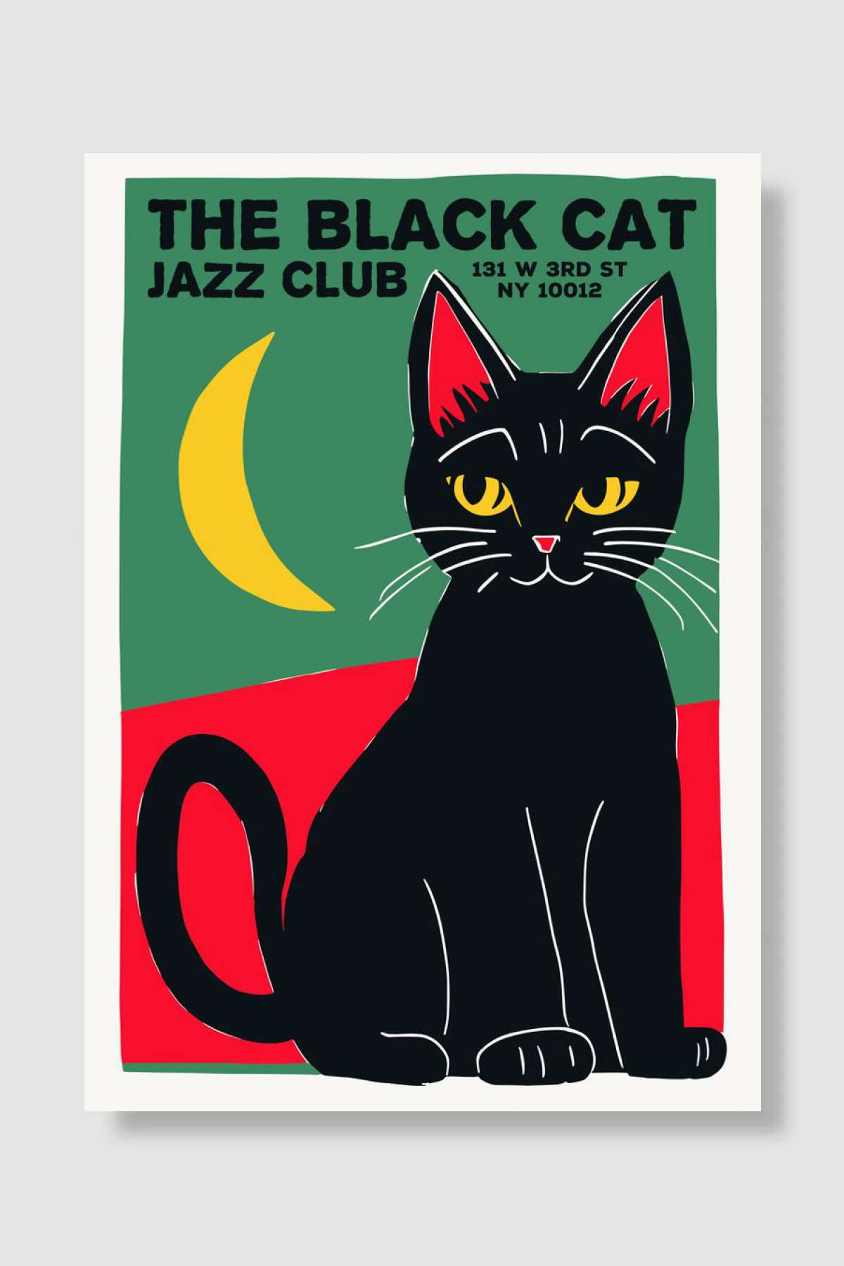 The Black Cat Jazz Club Müzik Poster Çerçevesiz Yüksek Kalite Müzik Afiş Duvar Poster
