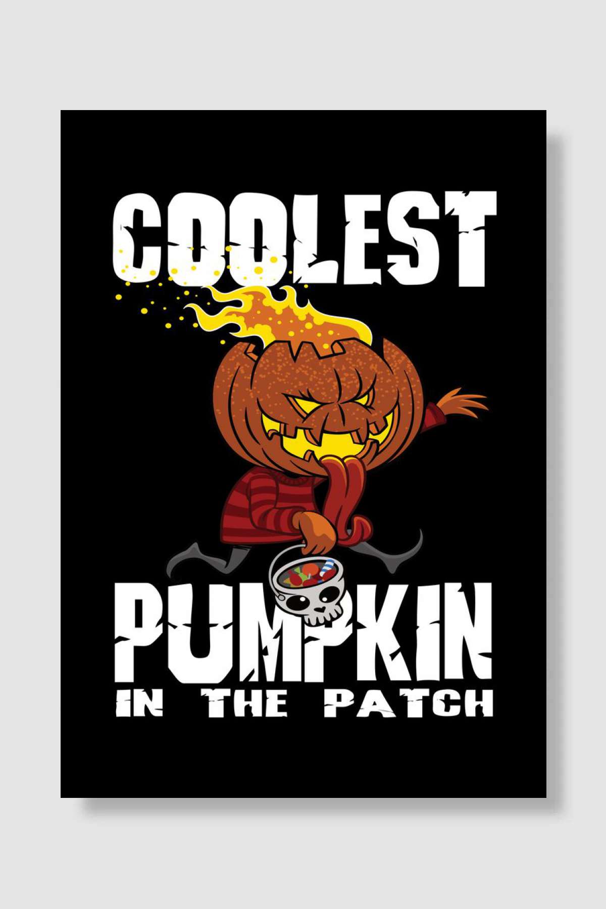 Coolest Pumpkin In The Müzik Poster Çerçevesiz Yüksek Kalite Müzik Afiş Duvar Poster