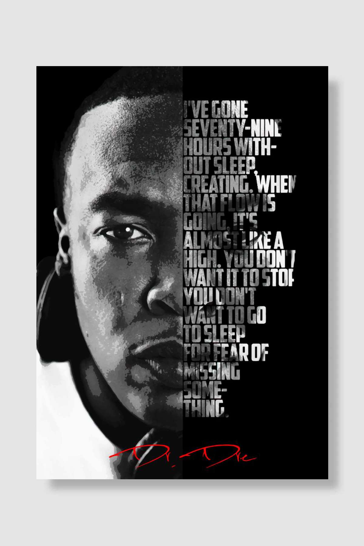 Dr Dre Müzik Poster Çerçevesiz Yüksek Kalite Müzik Afiş Duvar Poster