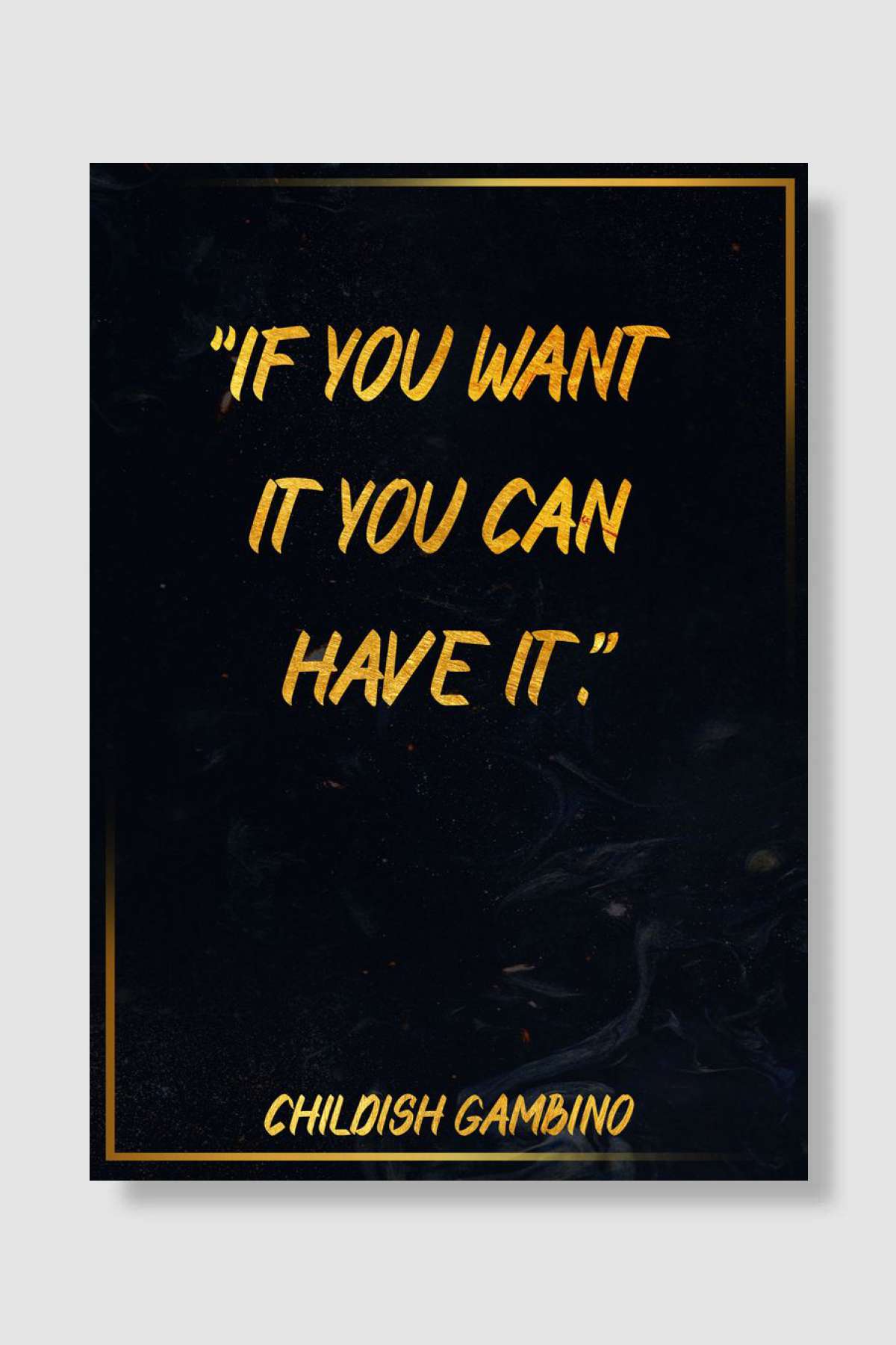 CHILDISH GAMBINO Quote Müzik Poster Çerçevesiz Yüksek Kalite Müzik Afiş Duvar Poster
