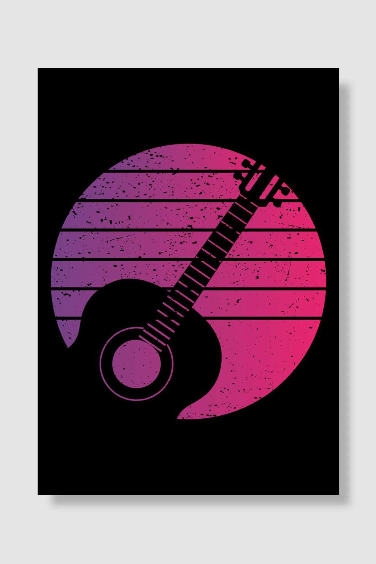 Guitar Retro Vintage Müzik Poster Çerçevesiz Yüksek Kalite Müzik Afiş Duvar Poster