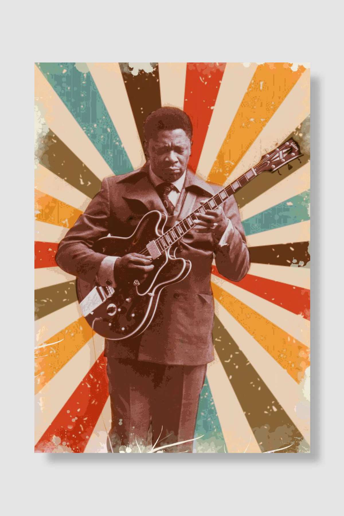BB King Müzik Poster Çerçevesiz Yüksek Kalite Müzik Afiş Duvar Poster