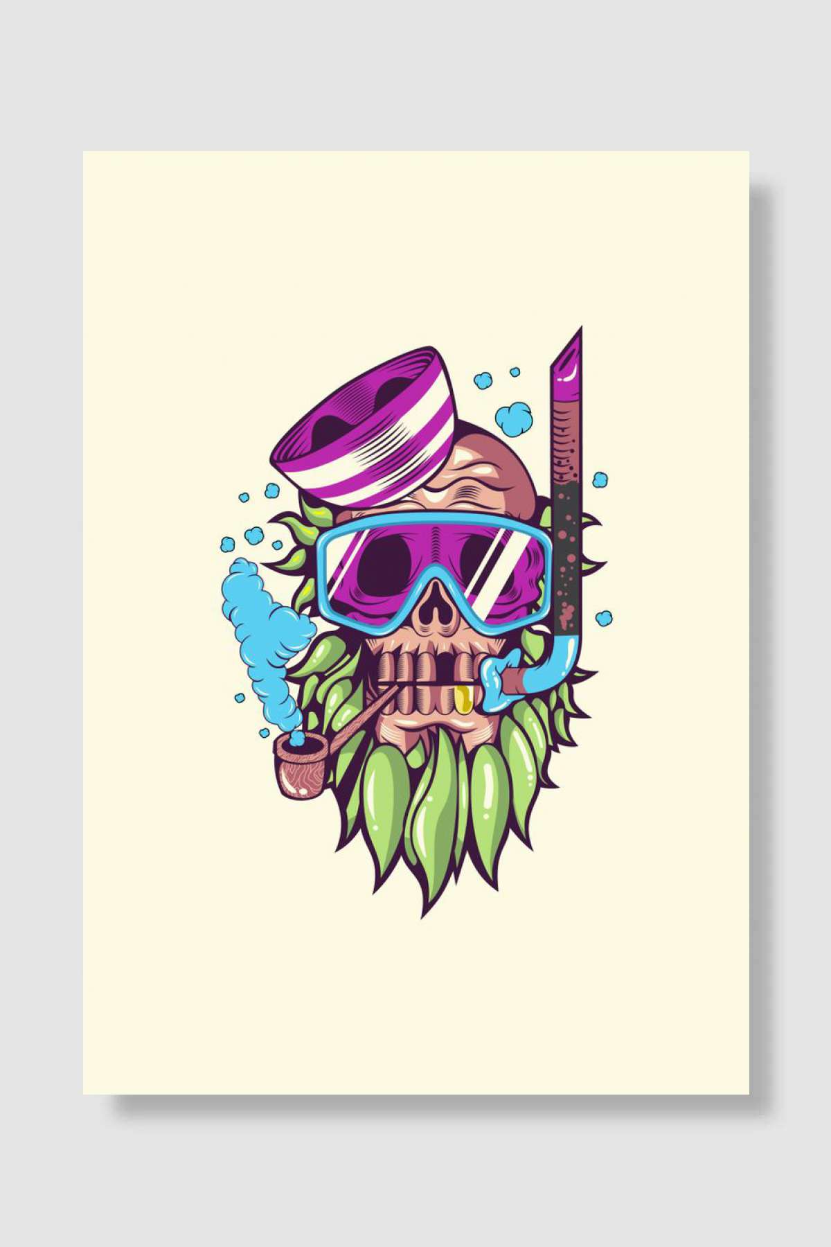 Skull Snorkel Müzik Poster Çerçevesiz Yüksek Kalite Müzik Afiş Duvar Poster