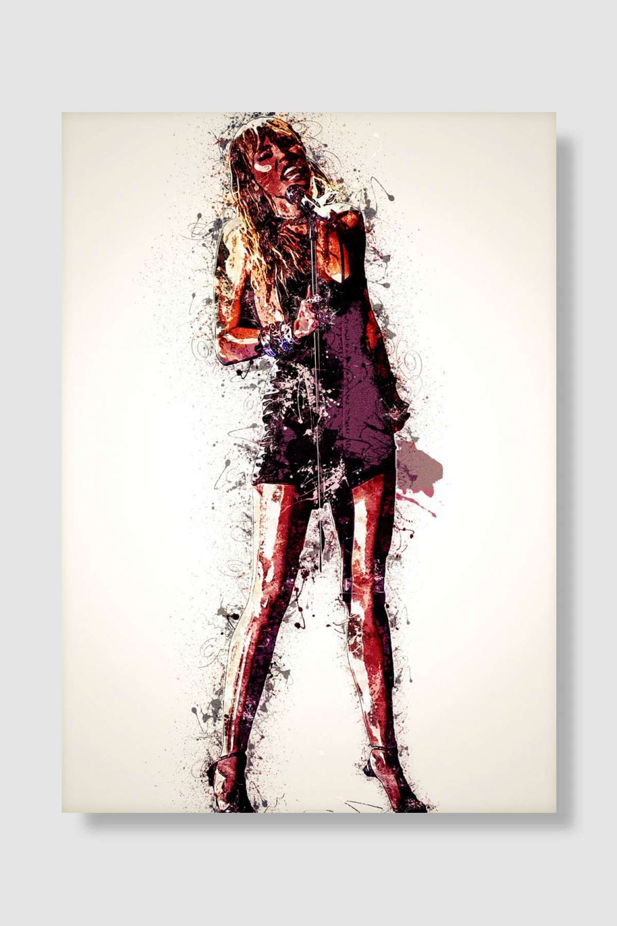 Miley Cyrus Singing Müzik Poster Çerçevesiz Yüksek Kalite Müzik Afiş Duvar Poster