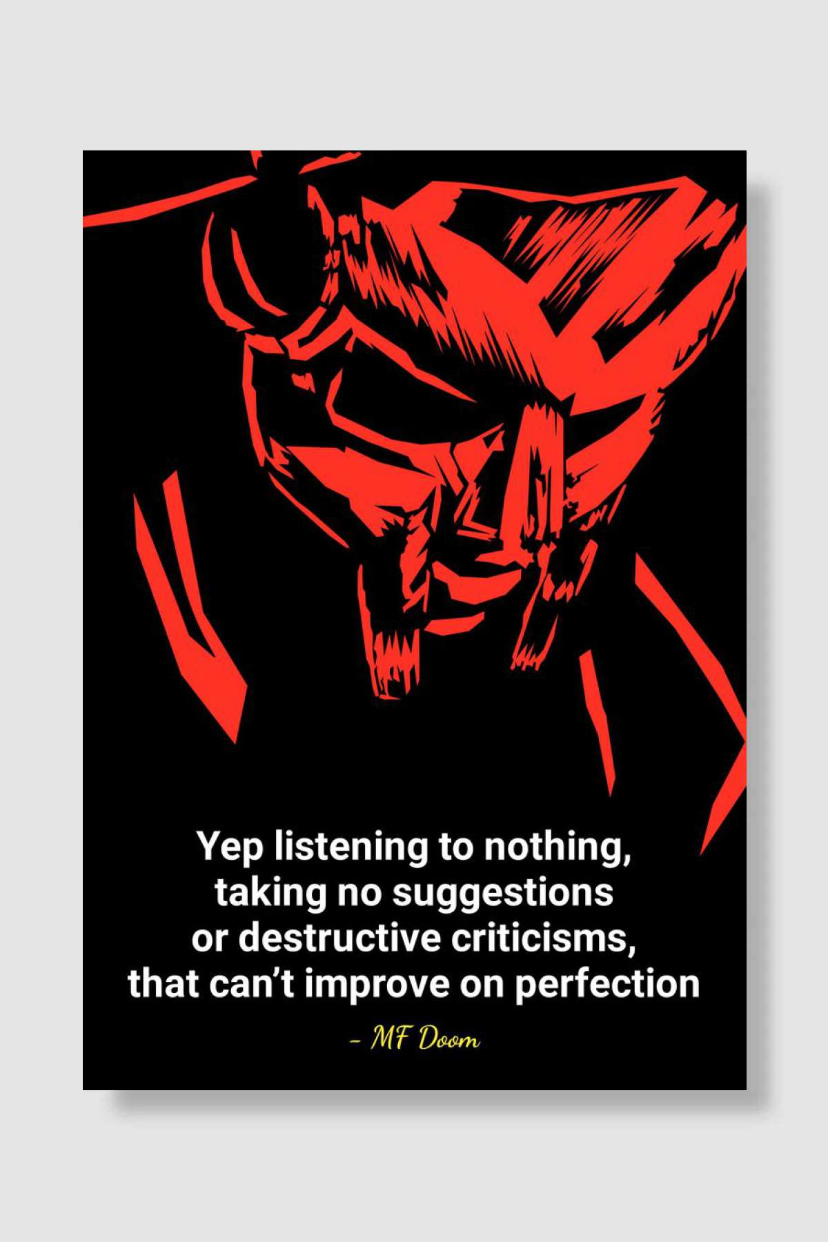MF Doom quotes Müzik Poster Çerçevesiz Yüksek Kalite Müzik Afiş Duvar Poster