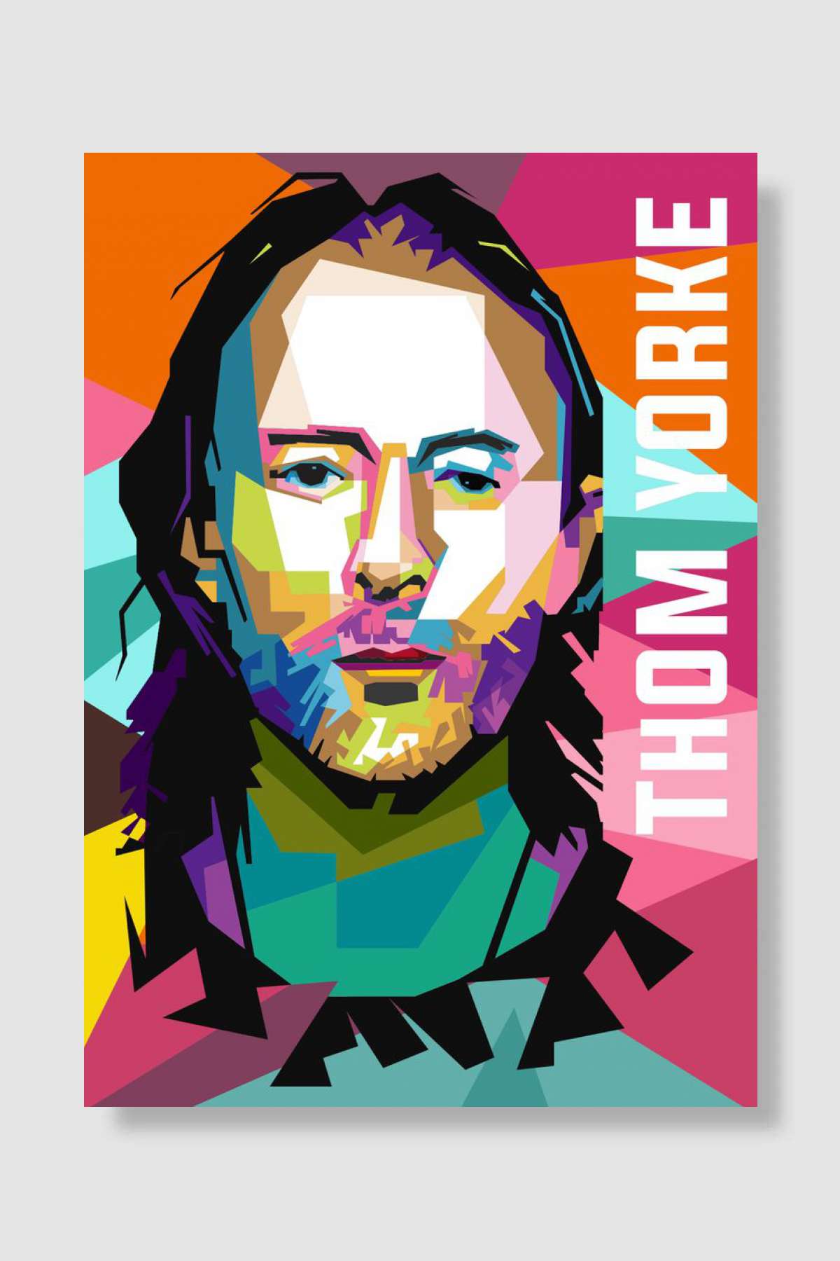 thom yorke lowpoly popart Müzik Poster Çerçevesiz Yüksek Kalite Müzik Afiş Duvar Poster