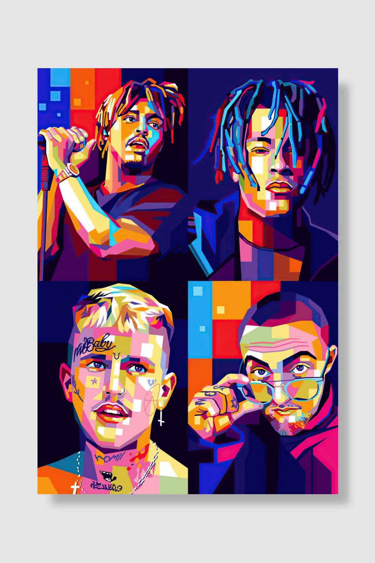 Young Rapper Müzik Poster Çerçevesiz Yüksek Kalite Müzik Afiş Duvar Poster