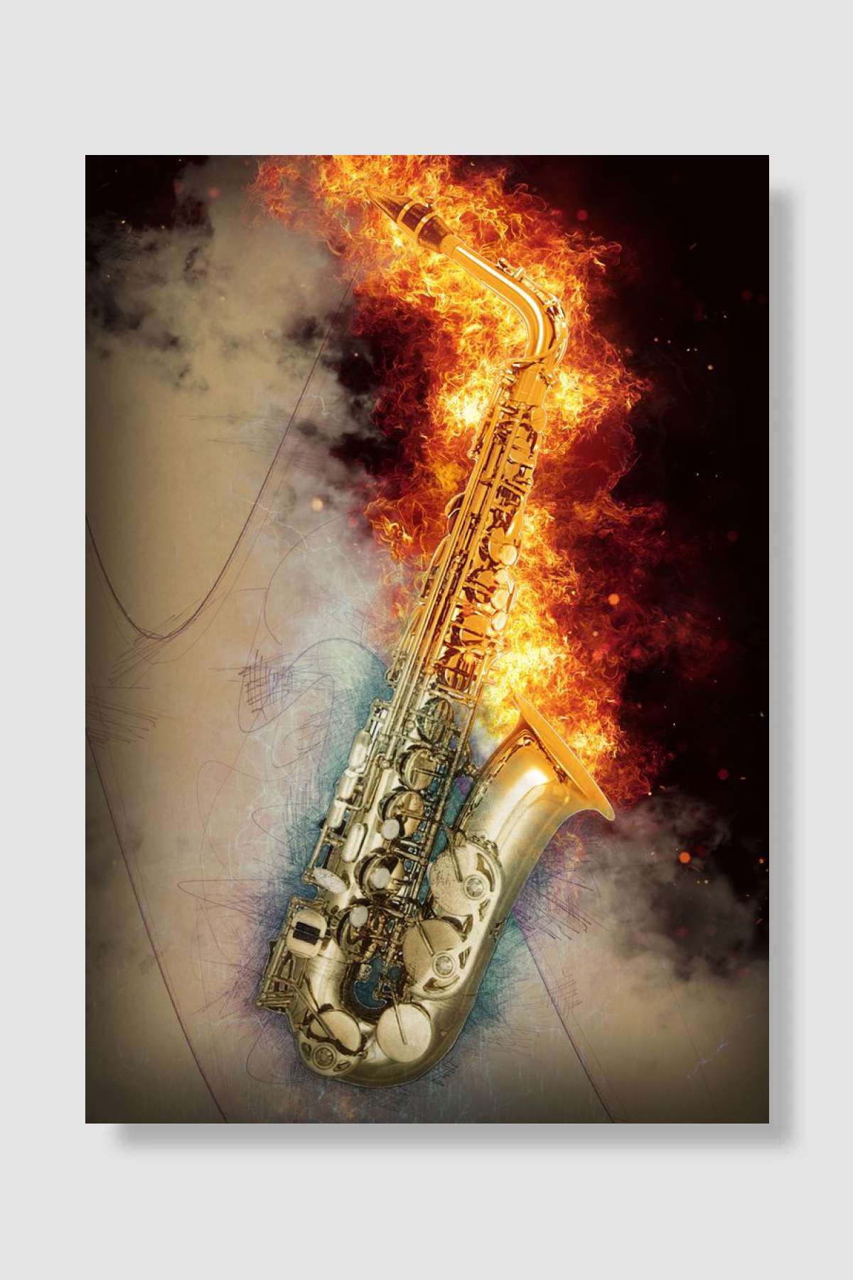 Playing from the sheet Müzik Poster Çerçevesiz Yüksek Kalite Müzik Afiş Duvar Poster