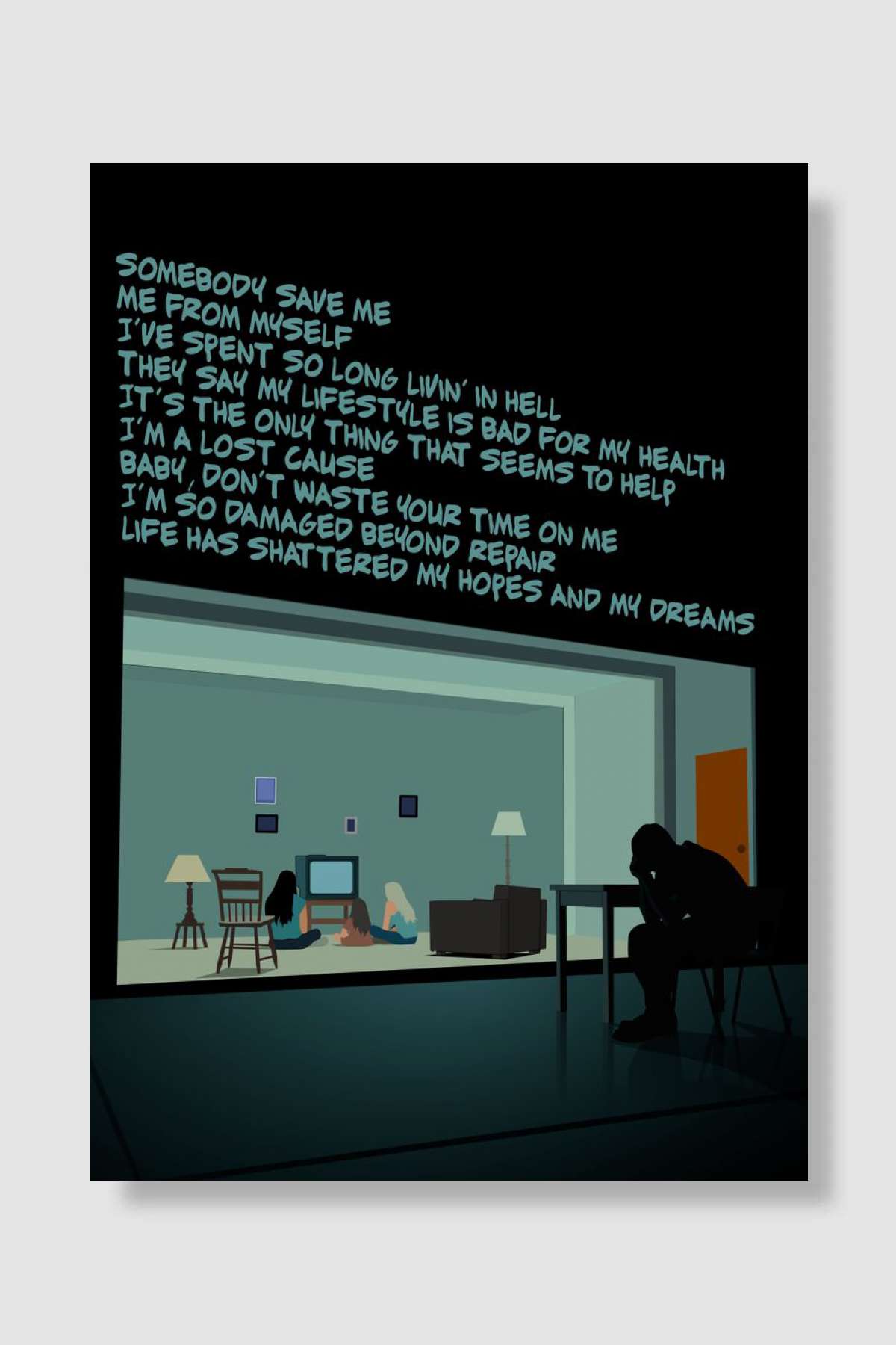 somebody save me Müzik Poster Çerçevesiz Yüksek Kalite Müzik Afiş Duvar Poster