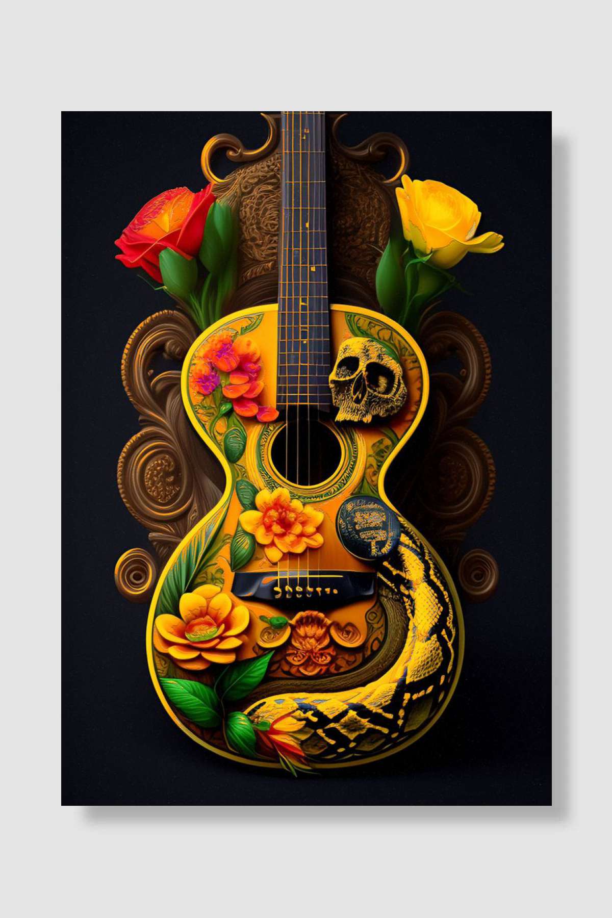 abstract guitar texture Müzik Poster Çerçevesiz Yüksek Kalite Müzik Afiş Duvar Poster - En İyi Fiyatlarla