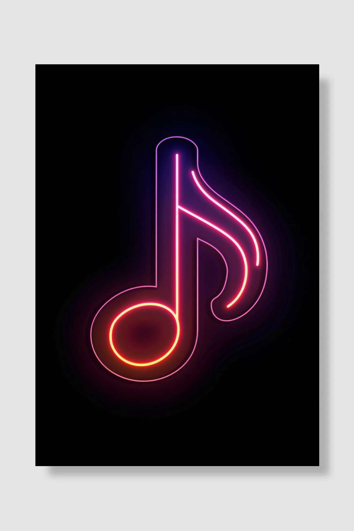 Music Note Neon Müzik Poster Çerçevesiz Yüksek Kalite Müzik Afiş Duvar Poster