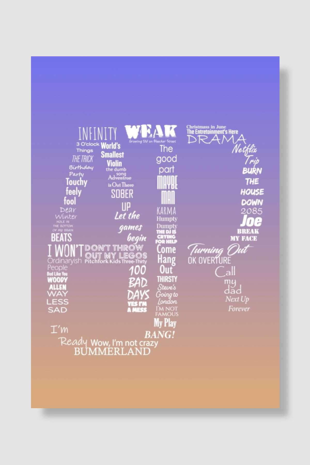AJR Typographic Müzik Poster Çerçevesiz Yüksek Kalite Müzik Afiş Duvar Poster - En İyi Fiyatlarla