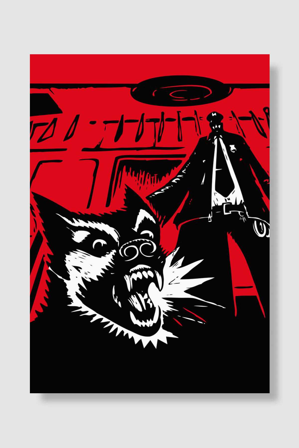 Cops and Dogs barking Müzik Poster Çerçevesiz Yüksek Kalite Müzik Afiş Duvar Poster