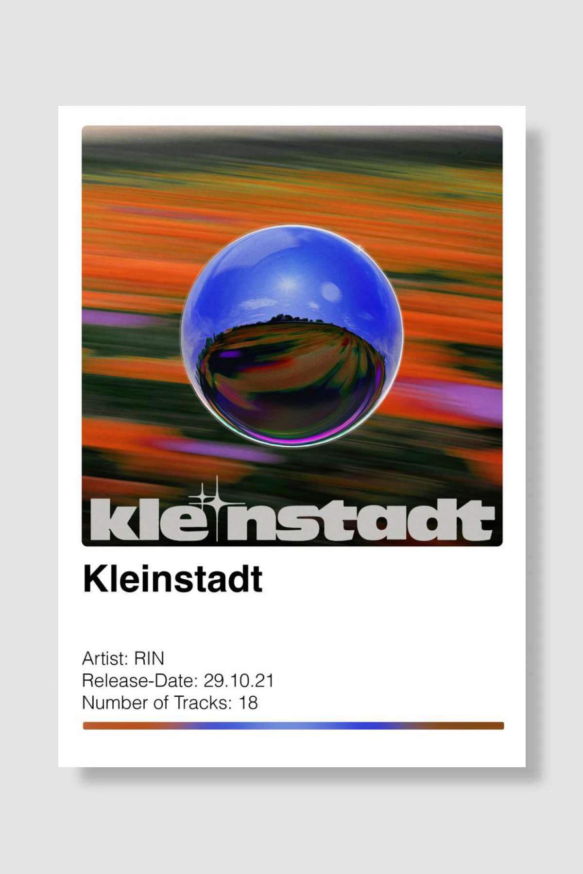 RIN Kleinstadt Müzik Poster Çerçevesiz Yüksek Kalite Müzik Afiş Duvar Poster