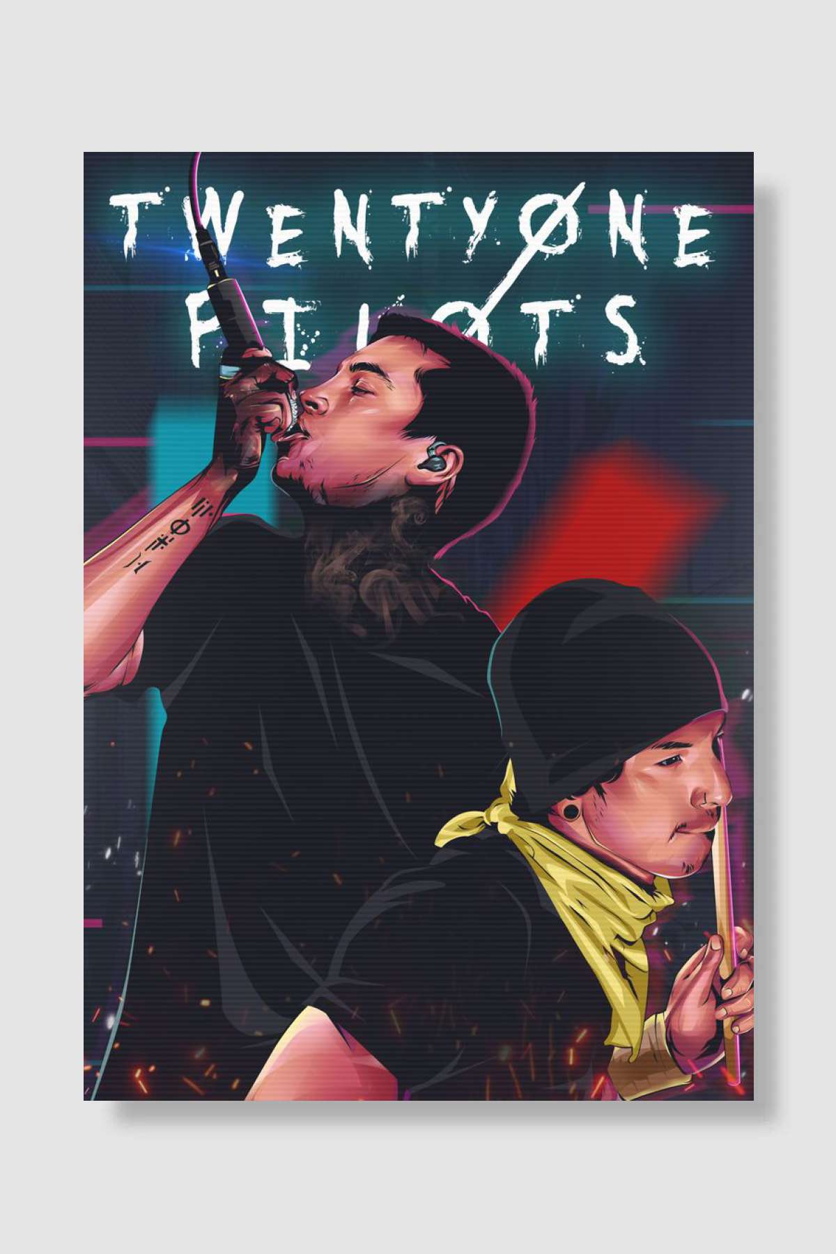 Twenty One Pilots Müzik Poster Çerçevesiz Yüksek Kalite Müzik Afiş Duvar Poster