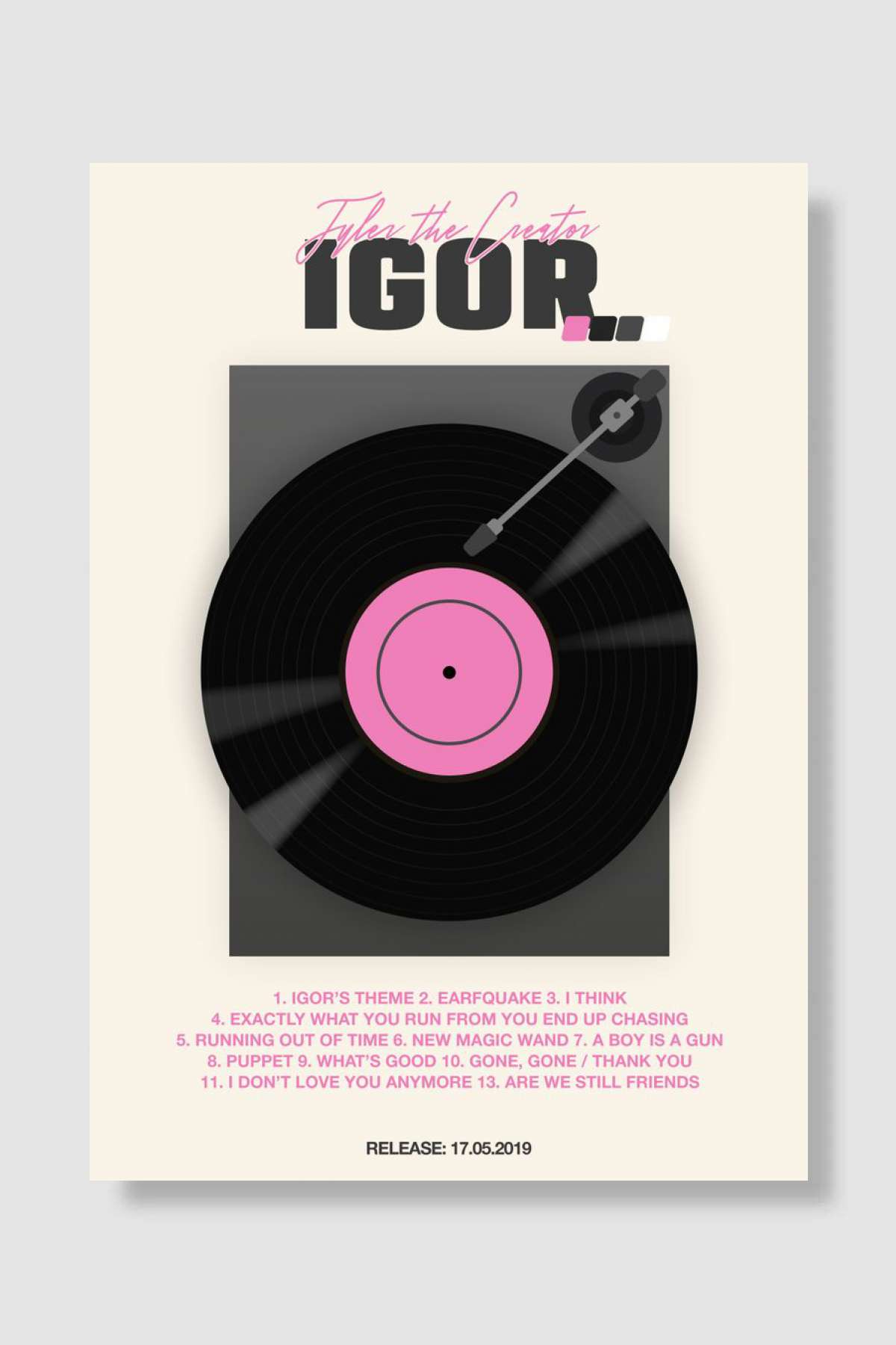 Tyler The Creator Igor Müzik Poster Çerçevesiz Yüksek Kalite Müzik Afiş Duvar Poster