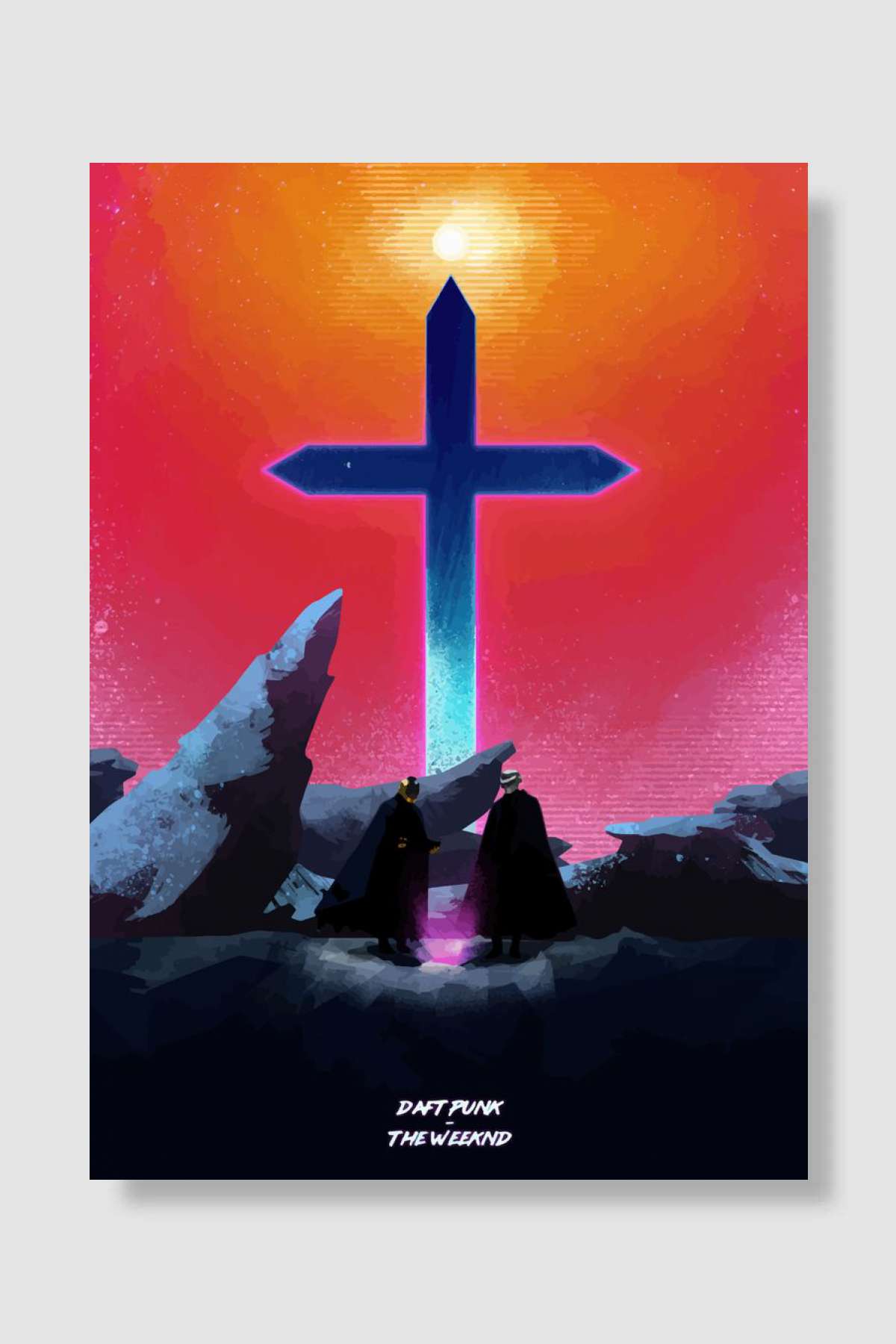 Daft Punk & The Weeknd Müzik Poster Çerçevesiz Yüksek Kalite Müzik Afiş Duvar Poster