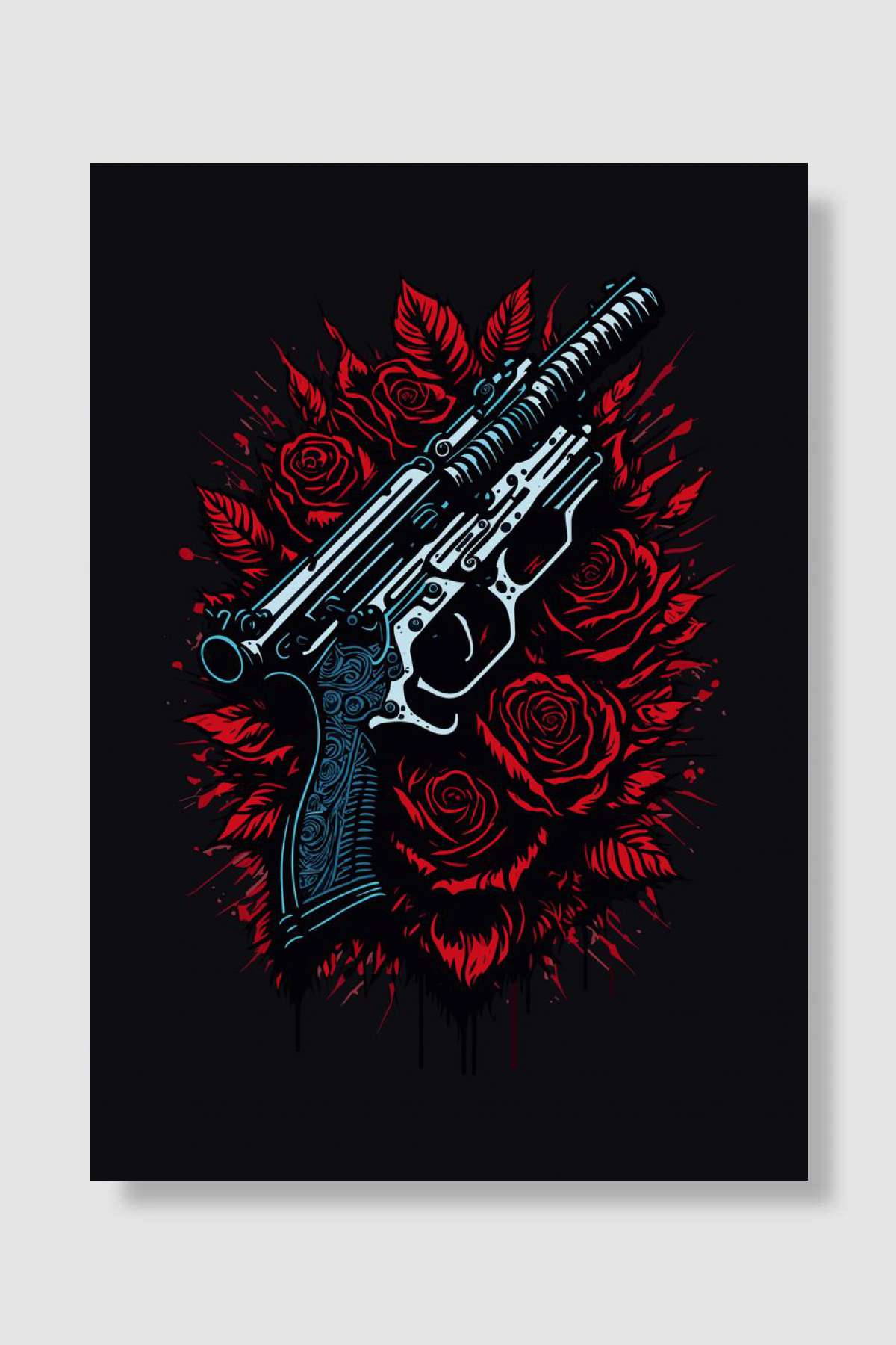 Gun and Roses Müzik Poster Çerçevesiz Yüksek Kalite Müzik Afiş Duvar Poster