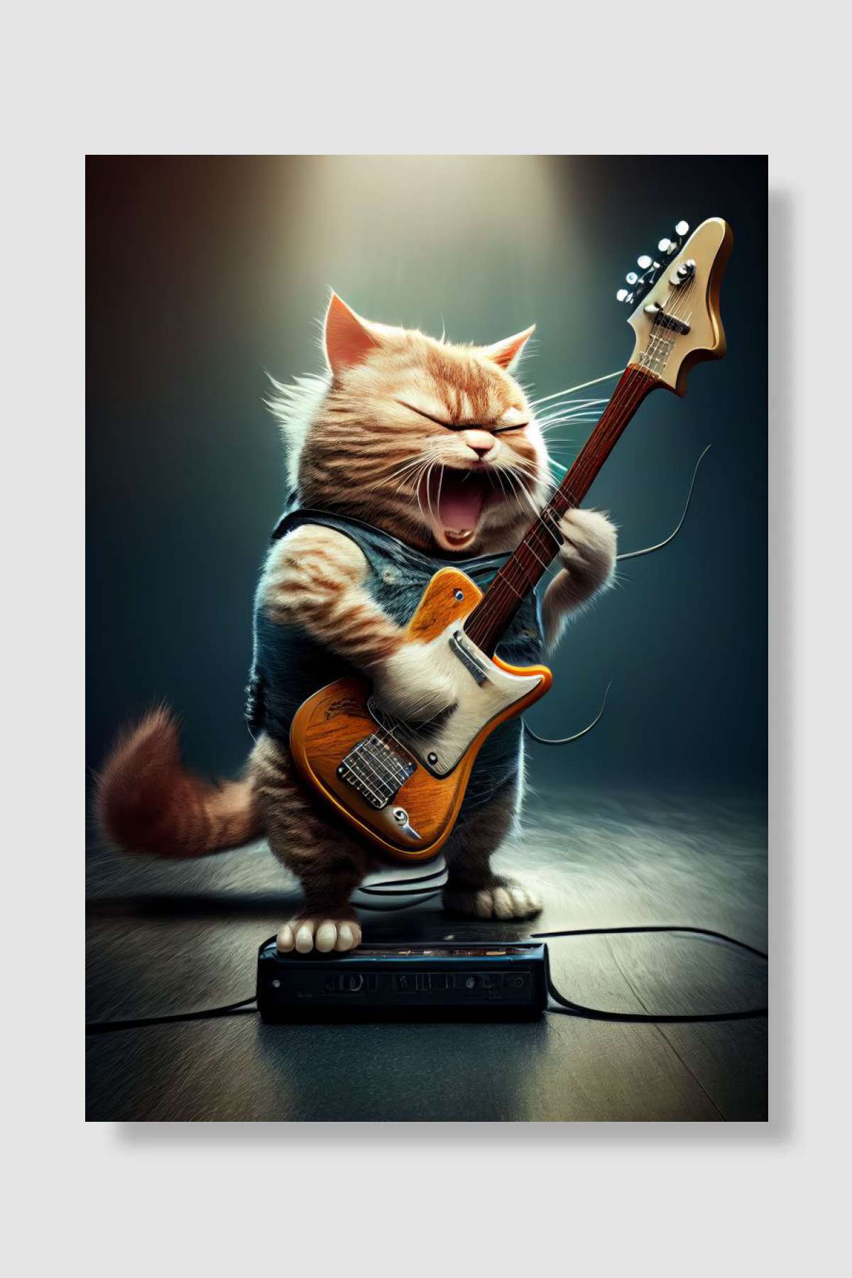Rock N Roll Cool Cat 3 Müzik Poster Çerçevesiz Yüksek Kalite Müzik Afiş Duvar Poster